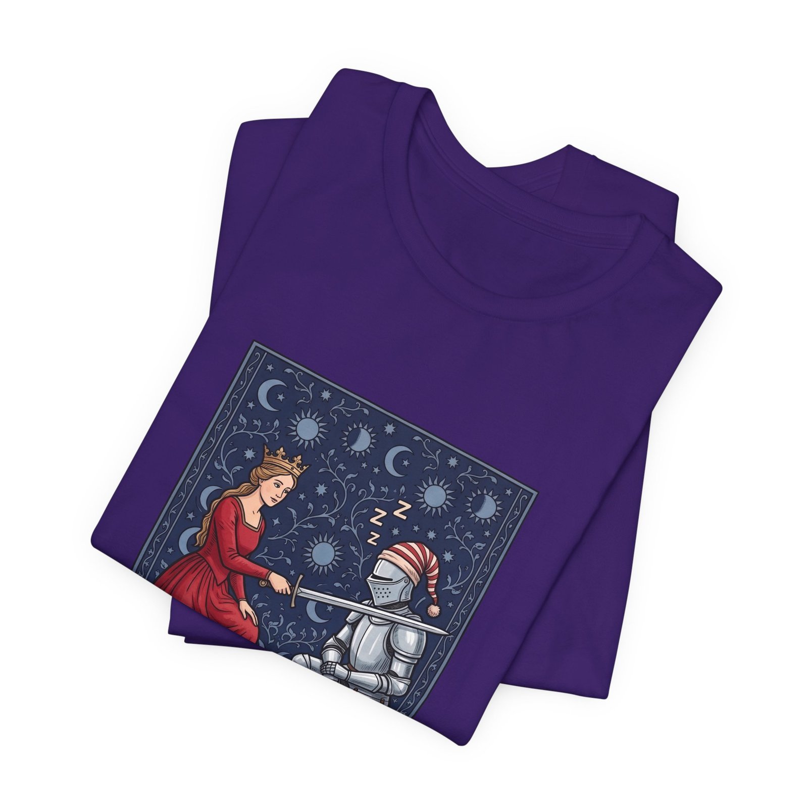 Sleepy Medieval Circadian Knight Humor Graphic Tee - Image 39