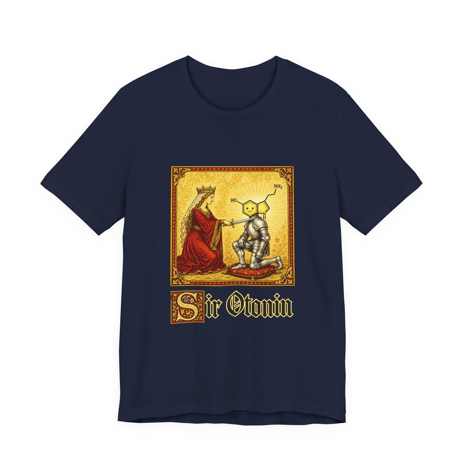 Sir Otonin Serotonin Knight Medieval Pun Graphic Top - Image 33