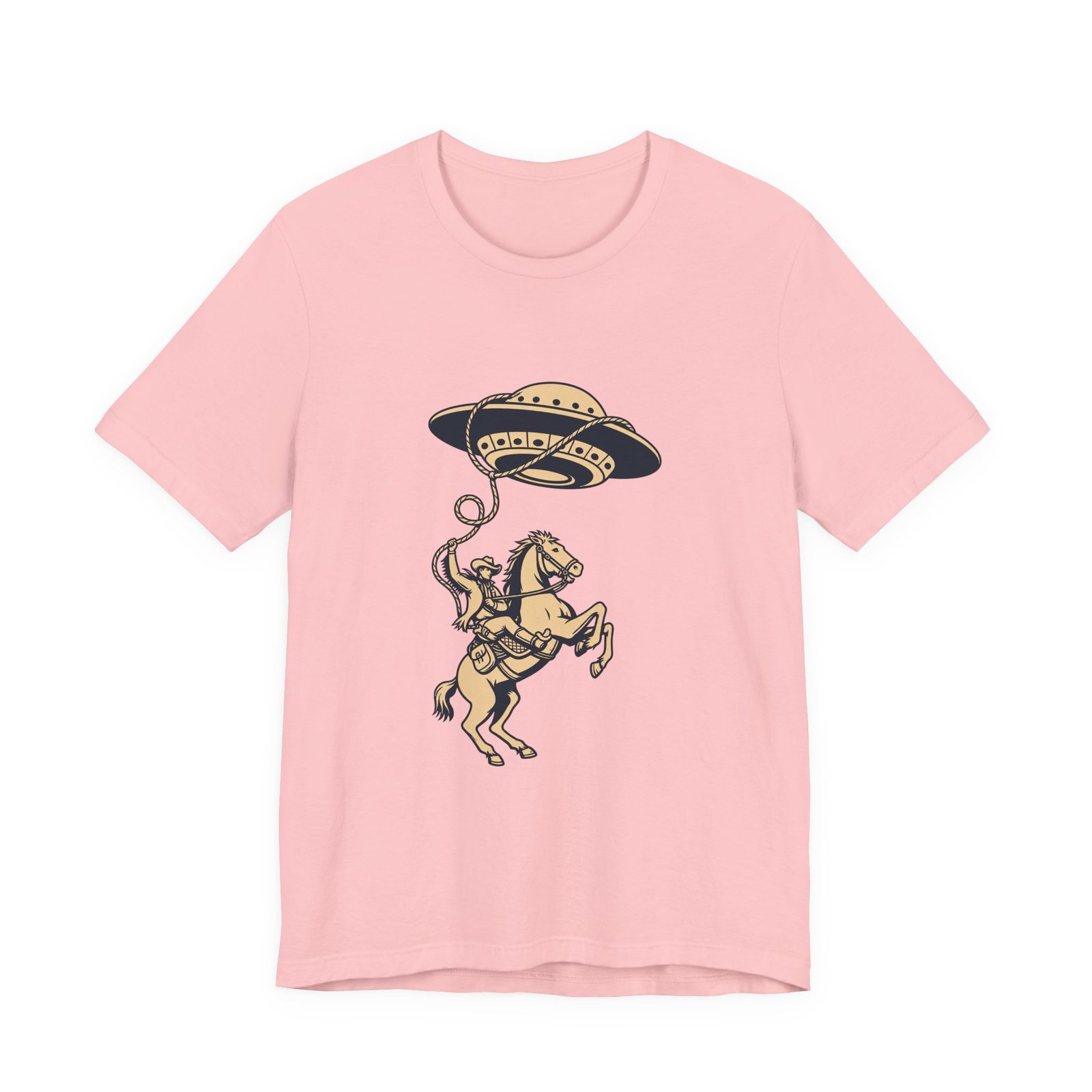 Cowboy Wrangling UFO Western Rodeo Sci Fi Graphic Tee - Image 41