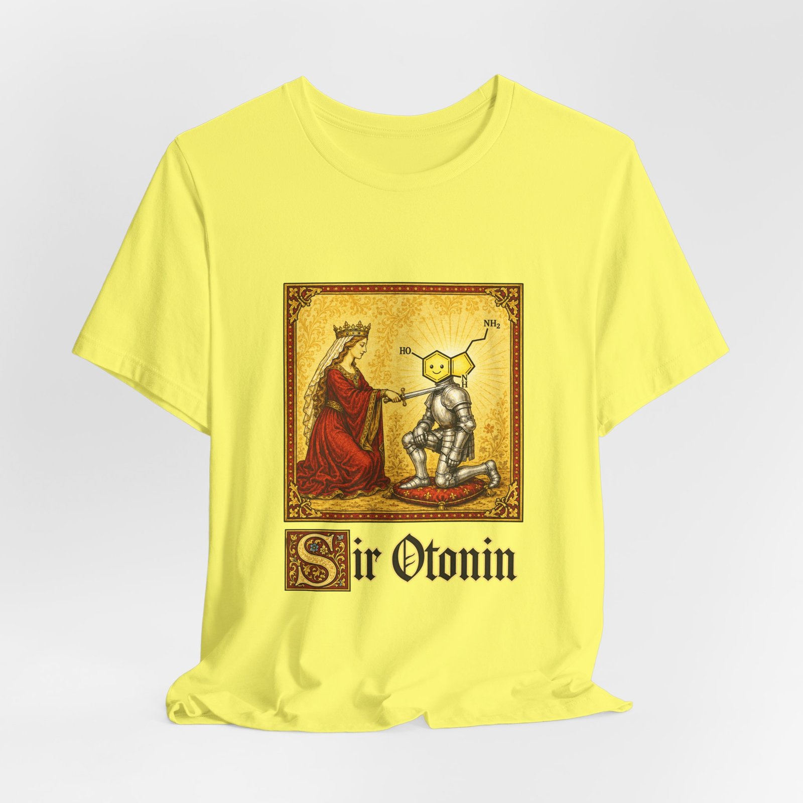 Sir Otonin Serotonin Knight Medieval Pun Graphic Top - Image 20