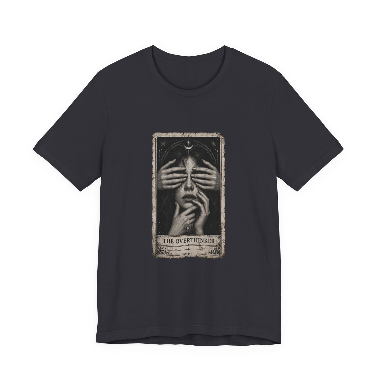Overthinker Tarot Anxiety Mystic Card Graphic Tee - Image 21