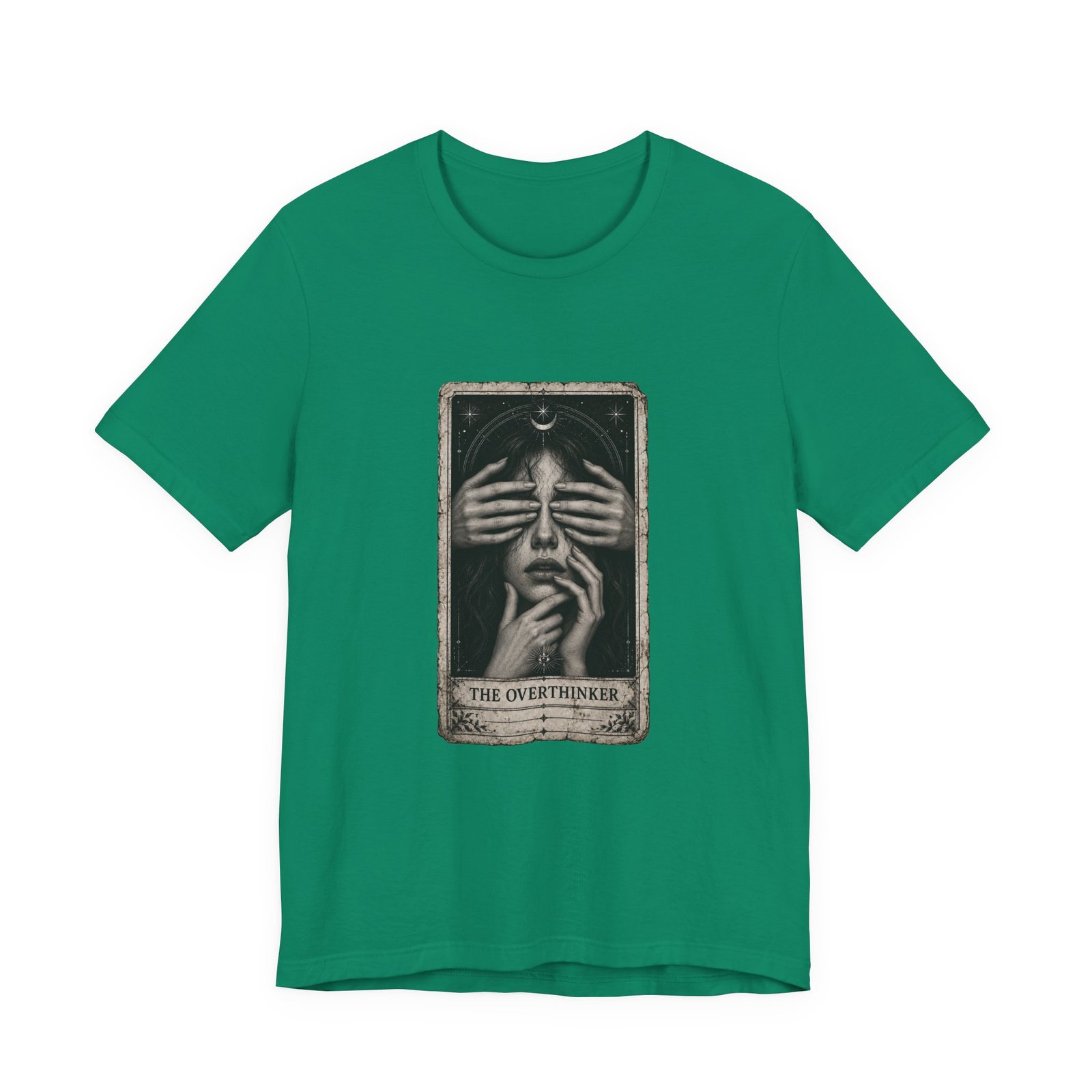 Overthinker Tarot Anxiety Mystic Card Graphic Tee - Image 25