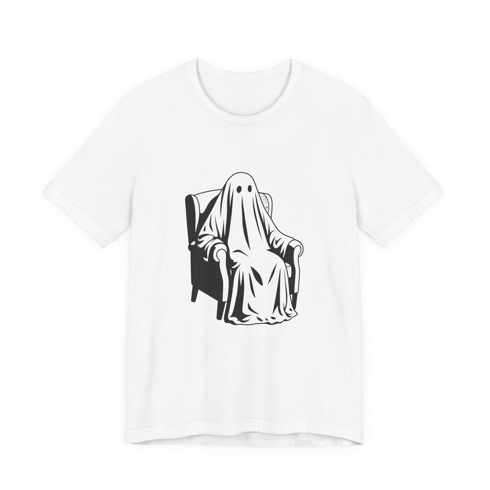 Minimal Halloween Ghost in Armchair