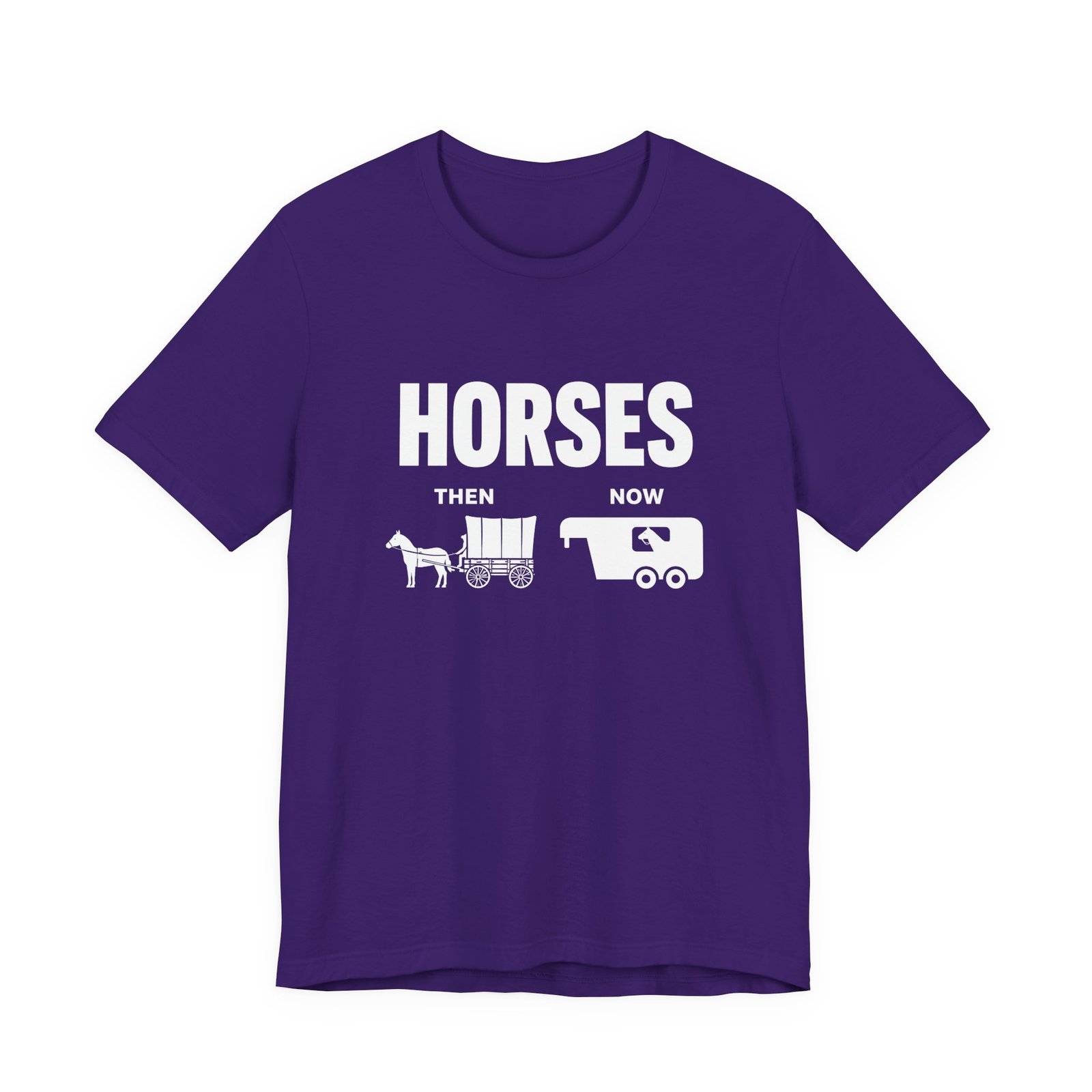 Horses Then and Now Funny Equestrian Graphic Tee - Image 25