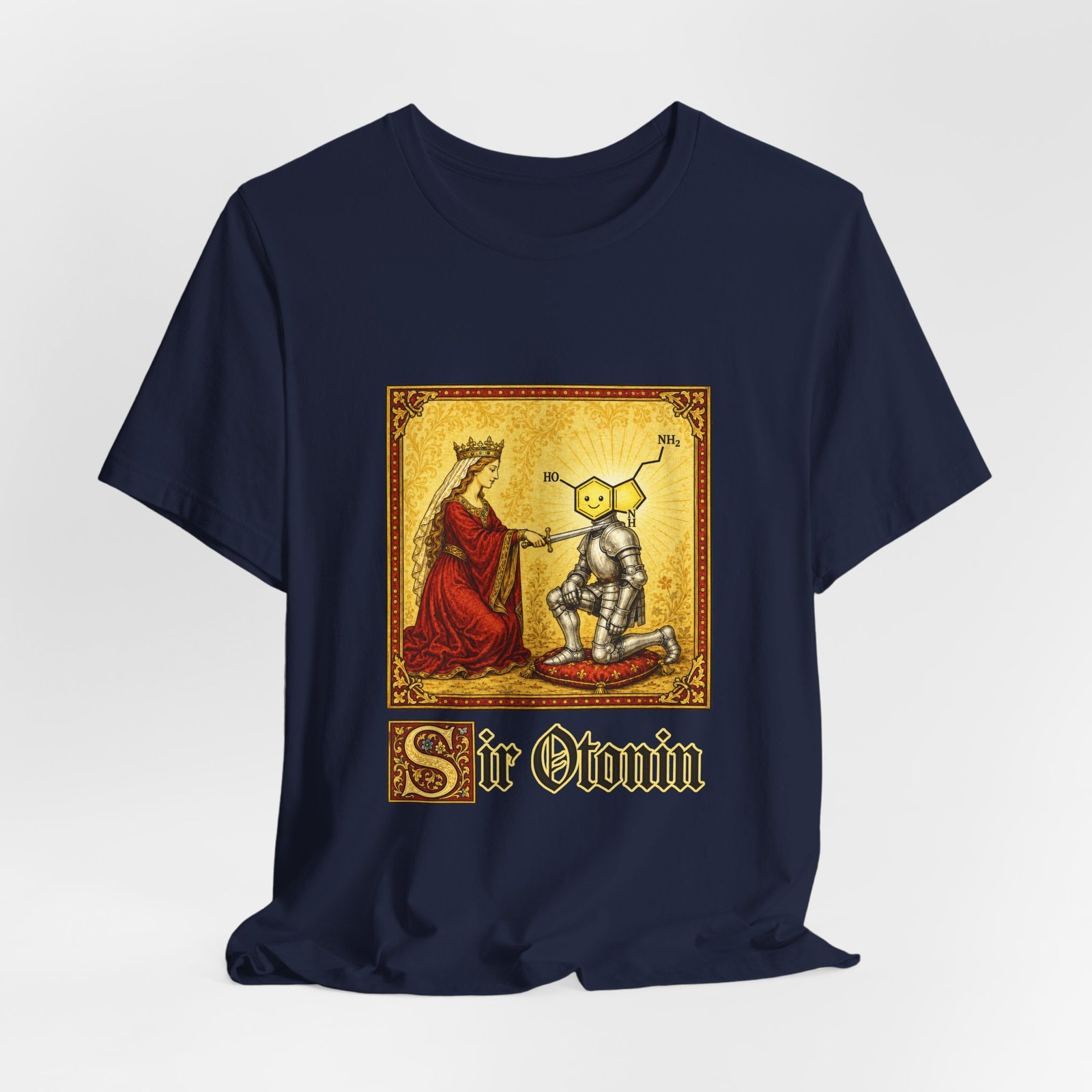 Sir Otonin Serotonin Knight Medieval Pun Graphic Top - Image 36