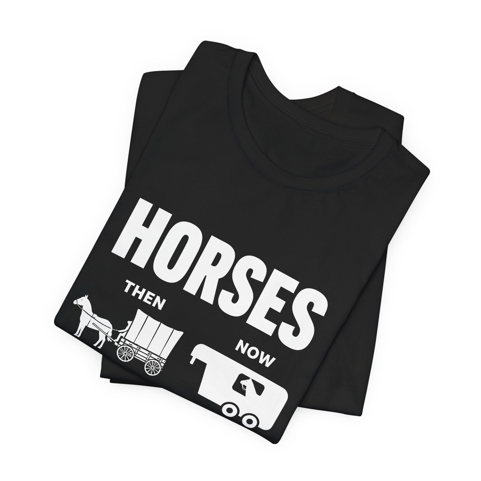 Horses Then and Now Funny Equestrian Graphic Tee - Image 7