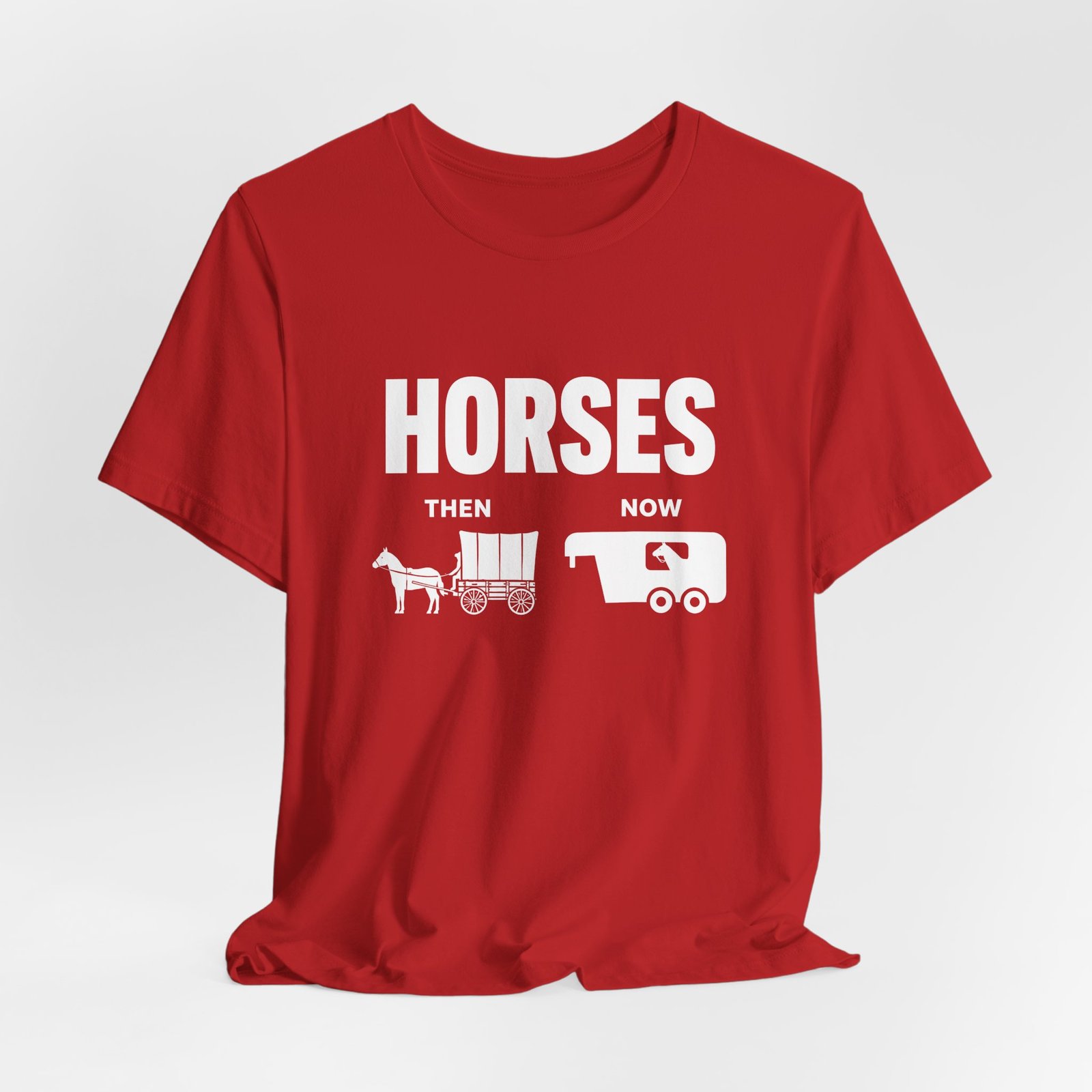 Horses Then and Now Funny Equestrian Graphic Tee - Image 32