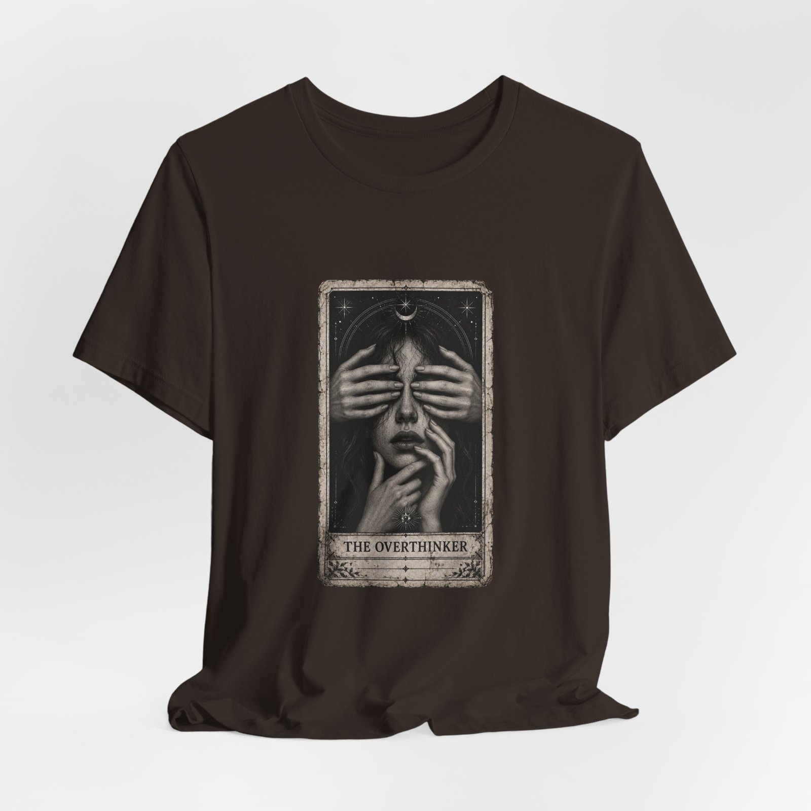 Overthinker Tarot Anxiety Mystic Card Graphic Tee - Image 12