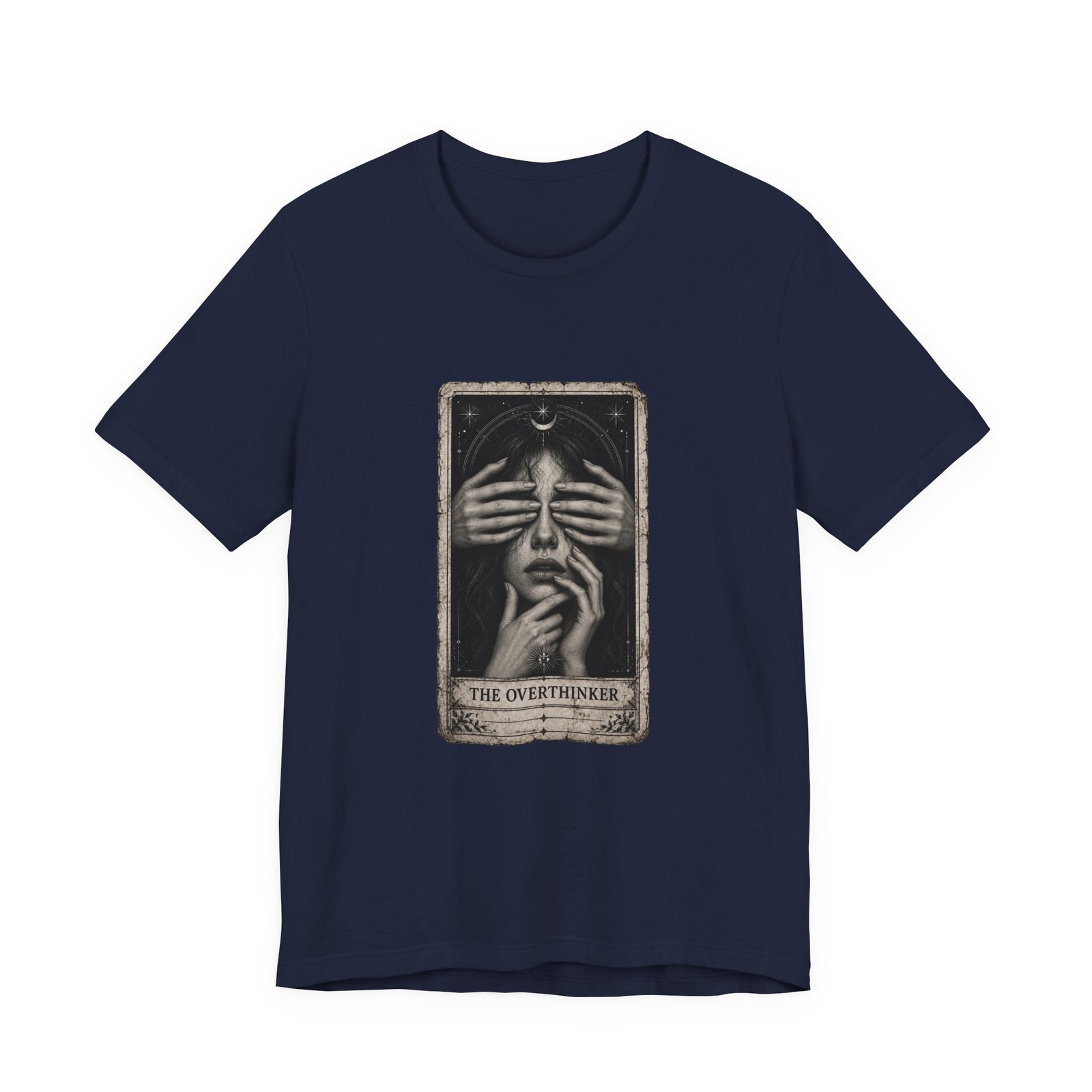 Overthinker Tarot Anxiety Mystic Card Graphic Tee - Image 33