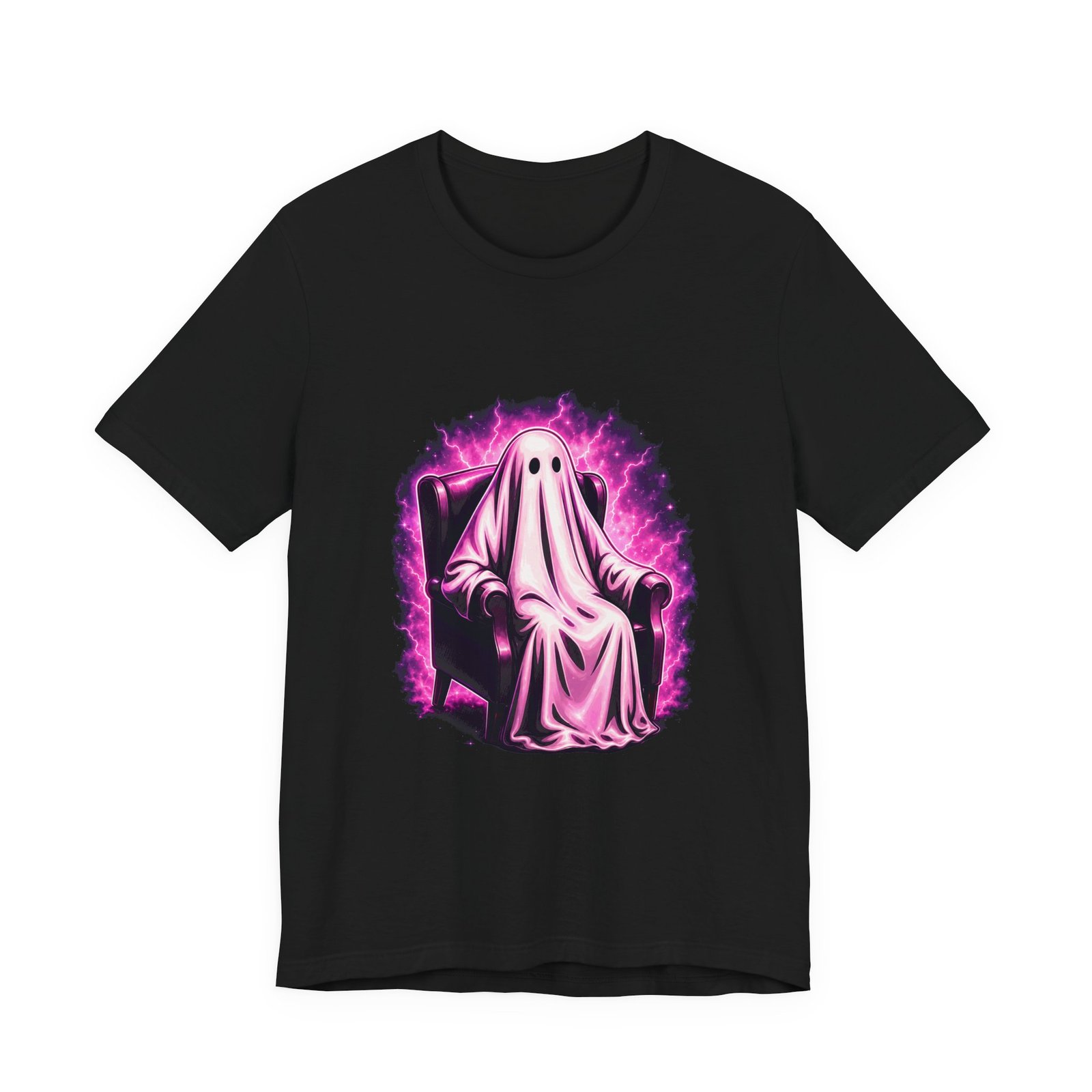 Cute Pink Ghost Armchair Paranormal Lightning Graphic