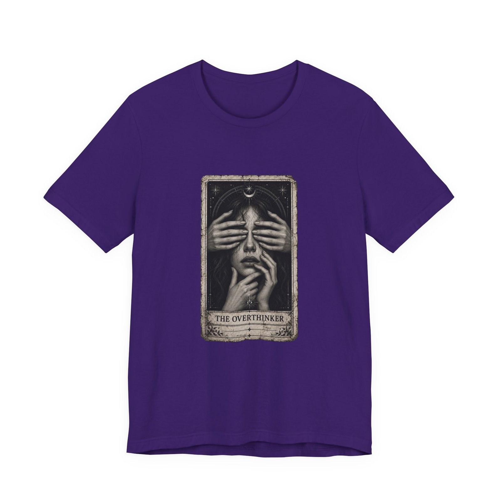 Overthinker Tarot Anxiety Mystic Card Graphic Tee - Image 37