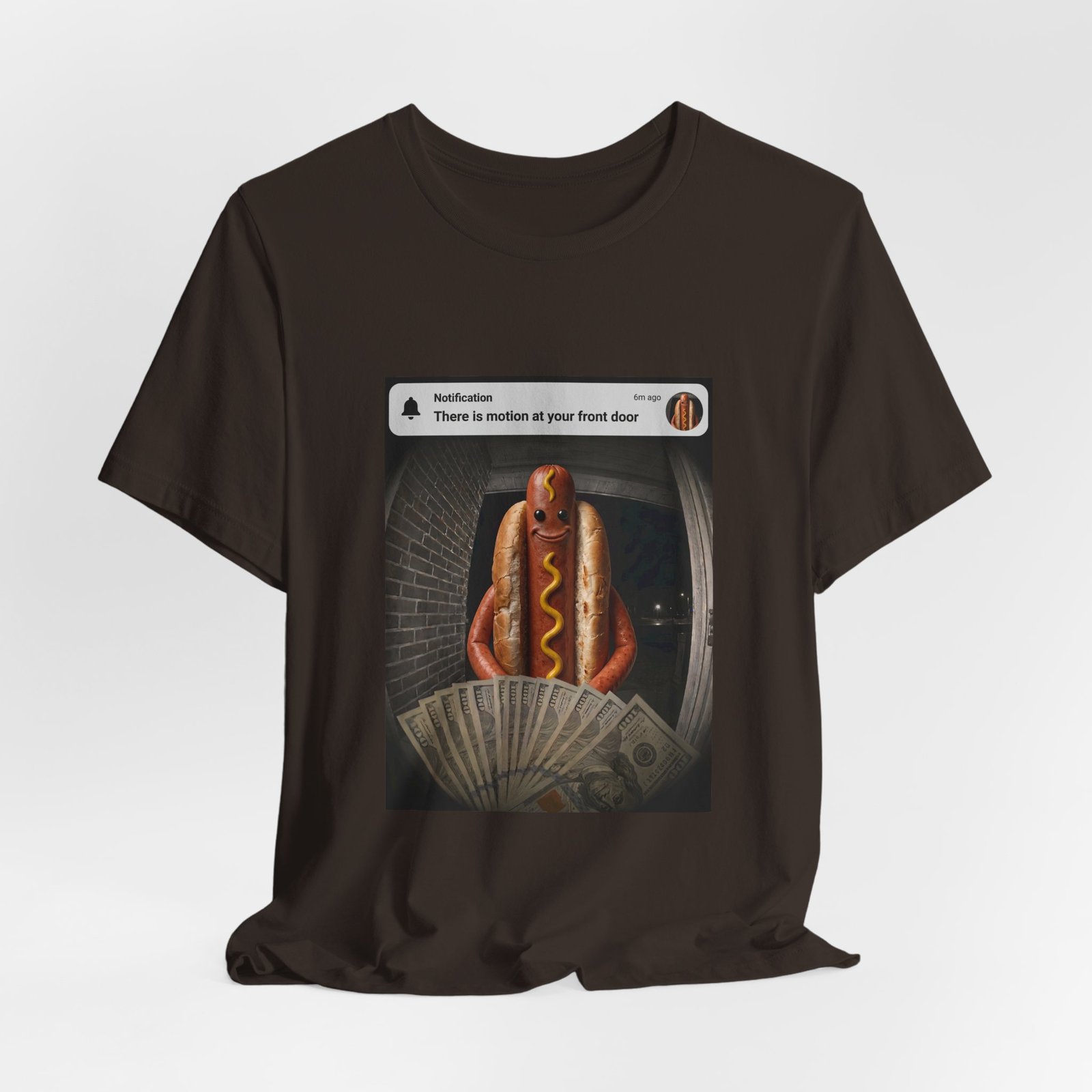 Hot Dog Front Door Motion Alert Dog Humor Tee - Image 12