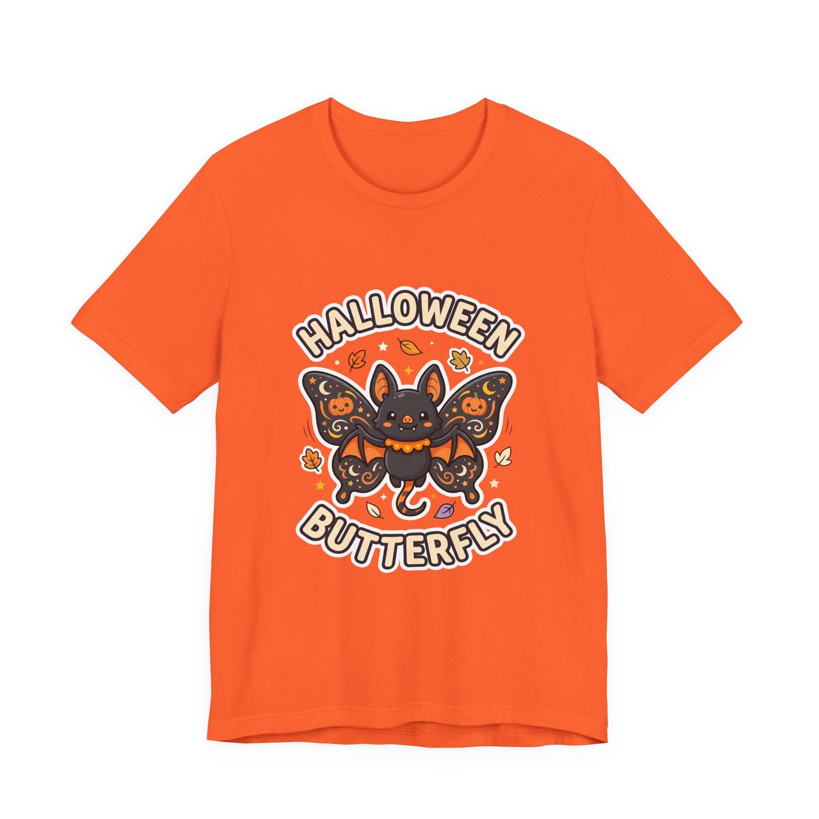 Cute Spooky Halloween Butterfly Bat Graphic Tee - Image 5