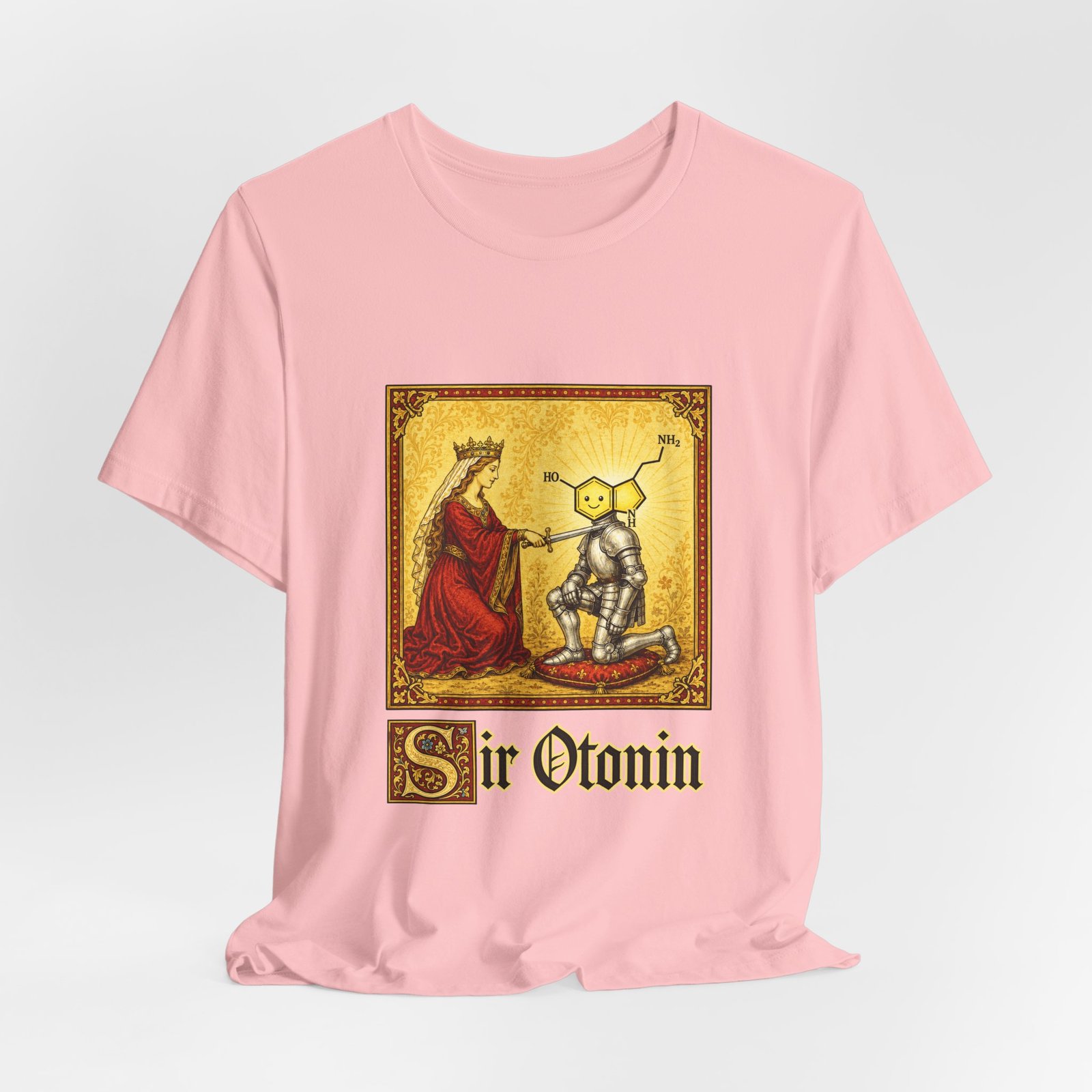 Sir Otonin Serotonin Knight Medieval Pun Graphic Top - Image 44