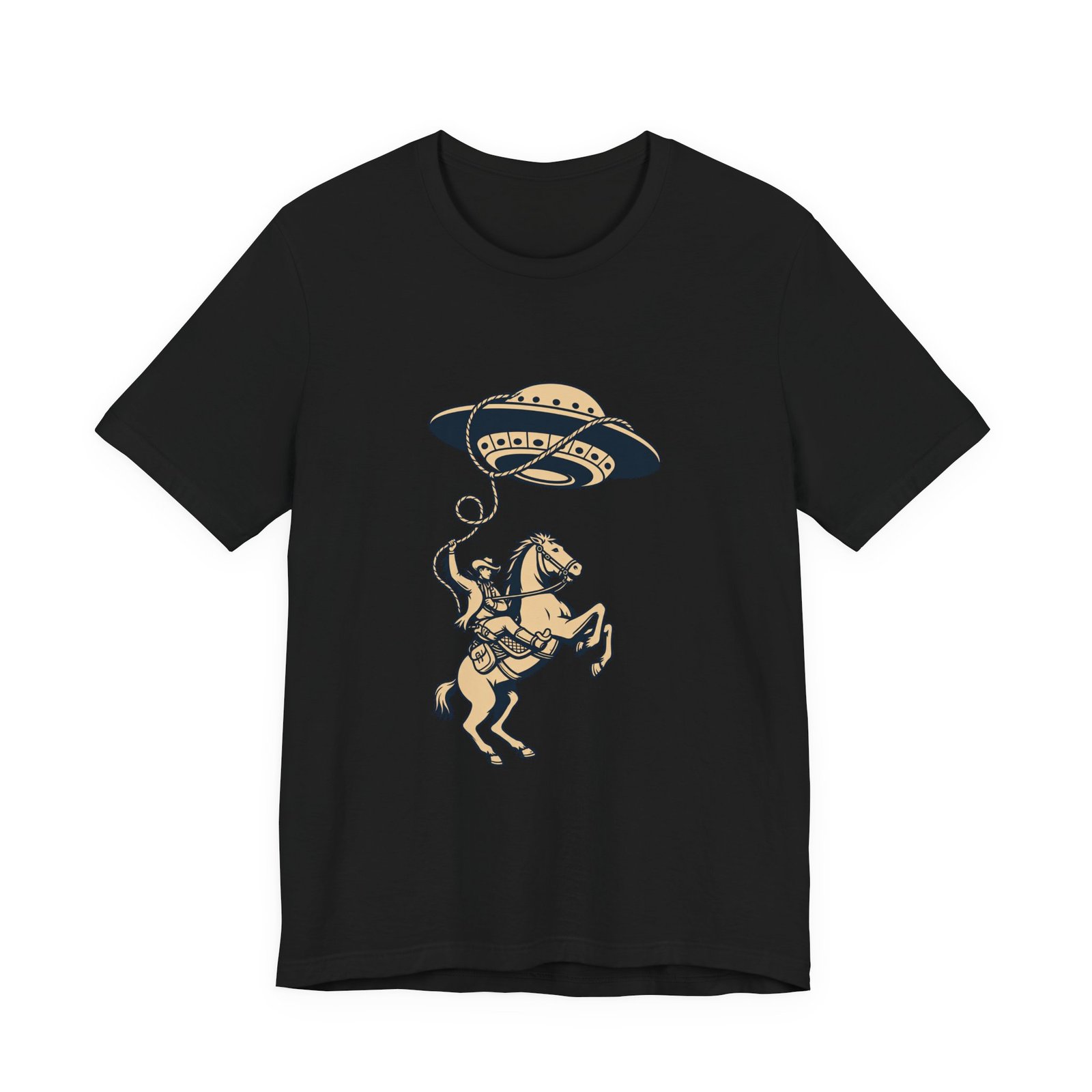 Cowboy Wrangling UFO Western Rodeo Sci Fi Graphic Tee - Image 13
