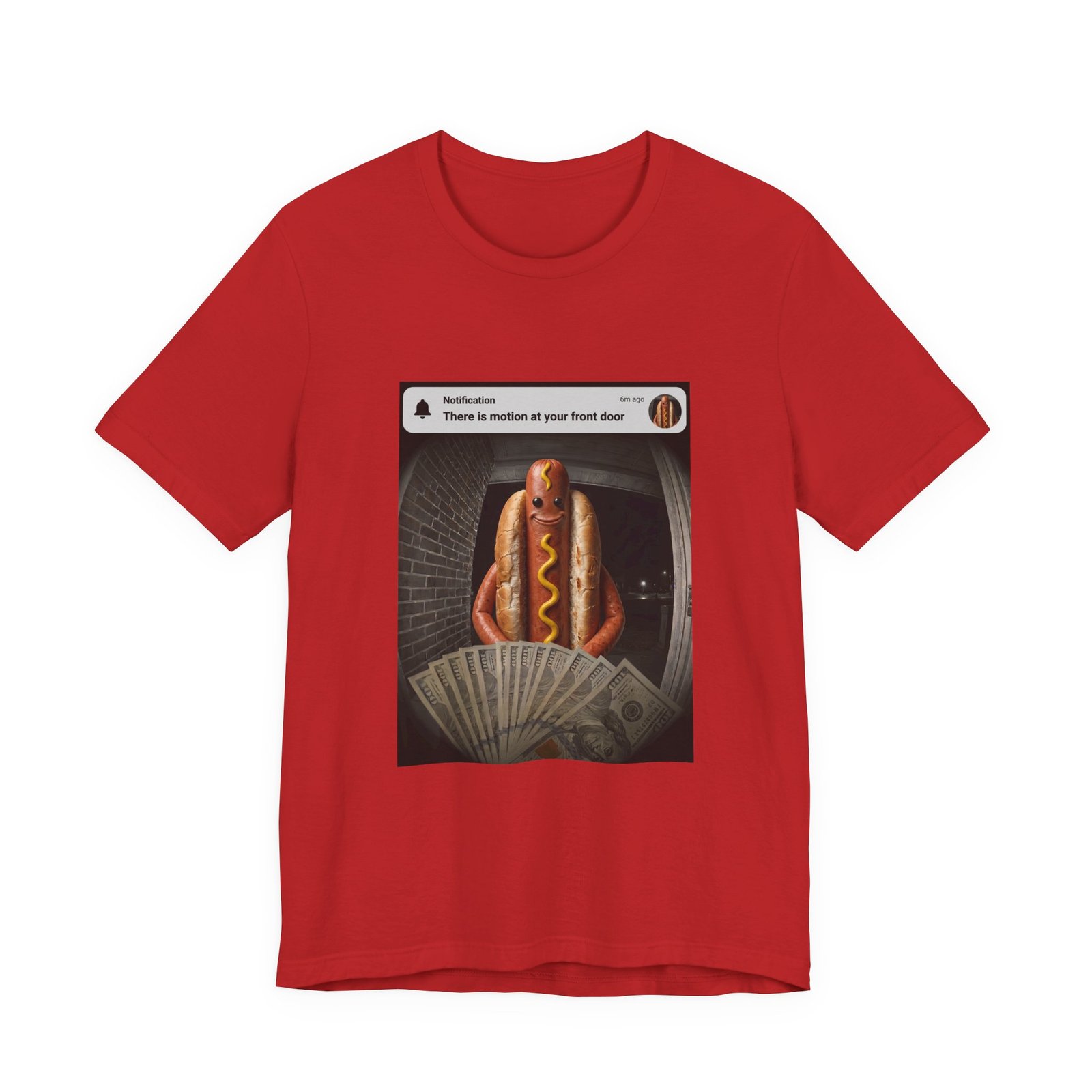 Hot Dog Front Door Motion Alert Dog Humor Tee - Image 45