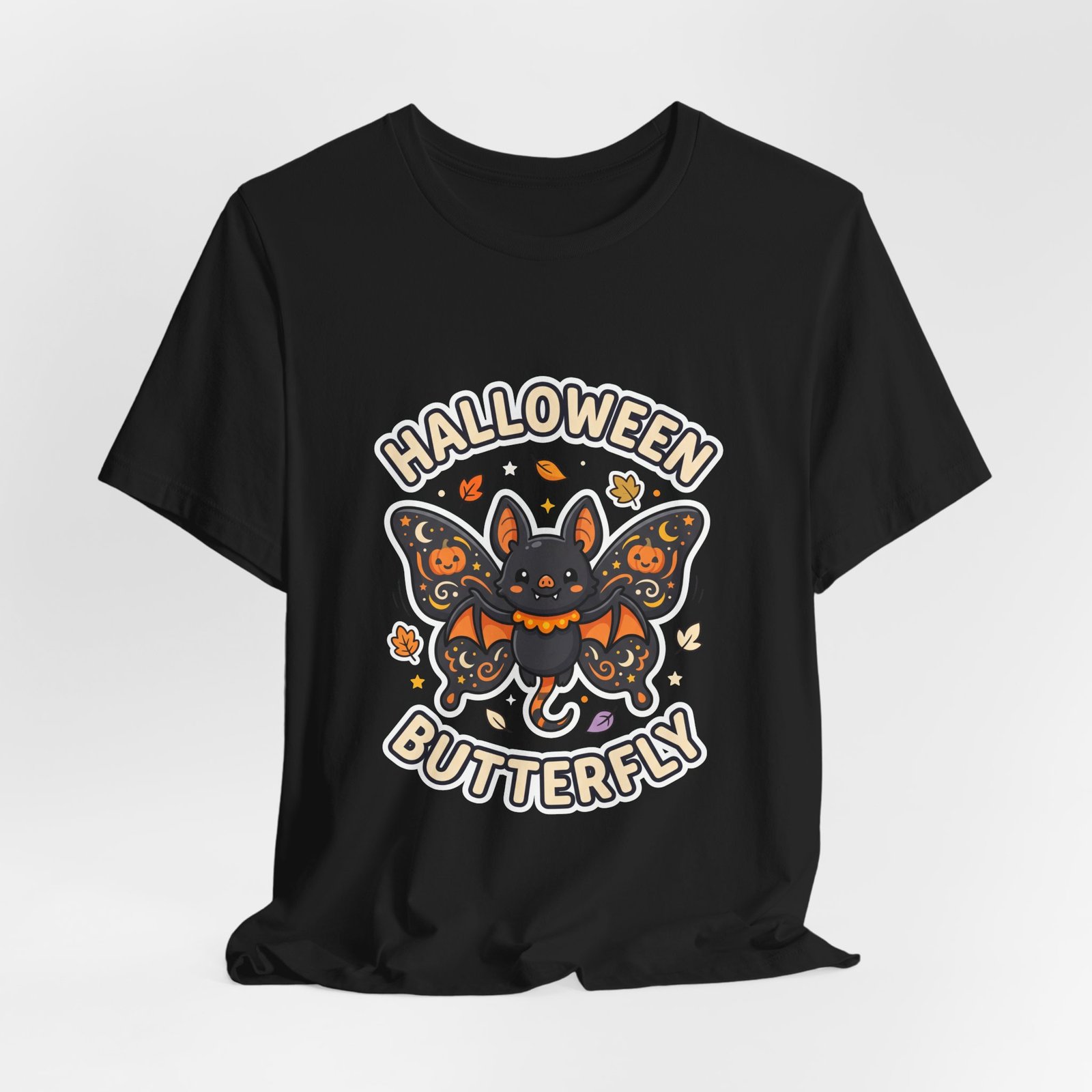 Cute Spooky Halloween Butterfly Bat Graphic Tee - Image 16
