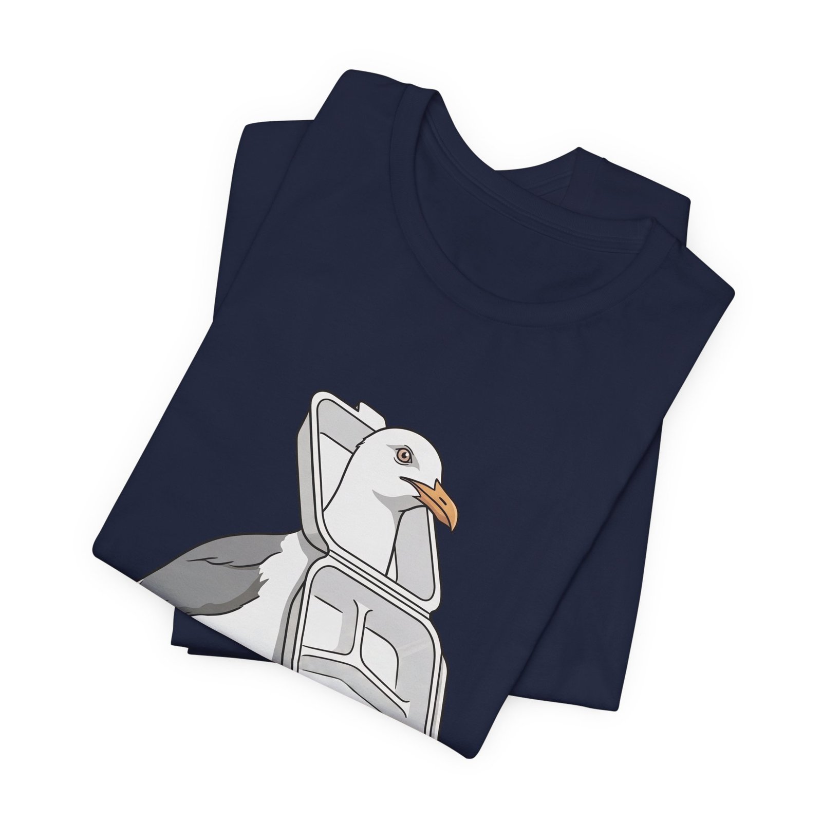 Funny Seagull Ocean Litter Graphic Tee - Image 23