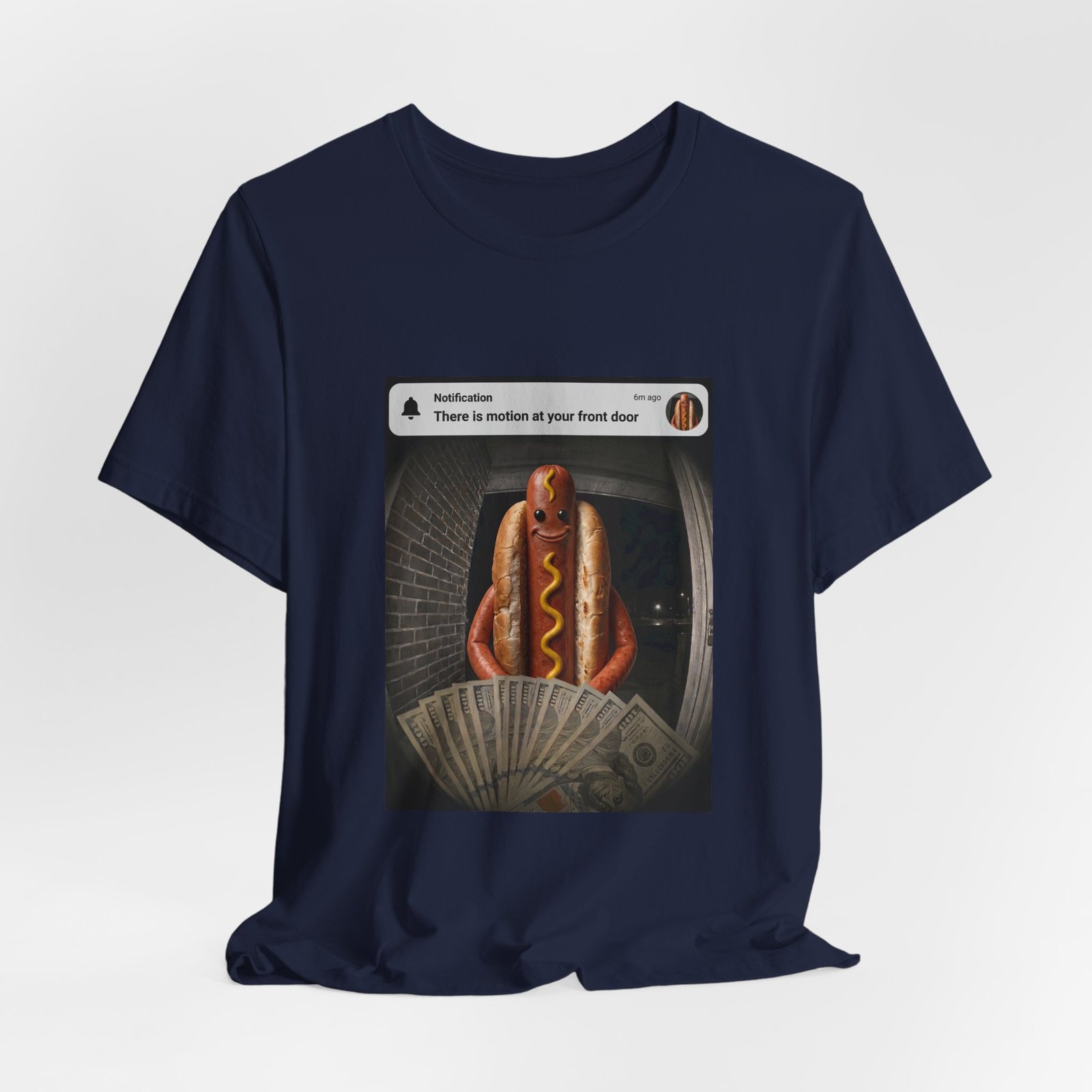 Hot Dog Front Door Motion Alert Dog Humor Tee - Image 36