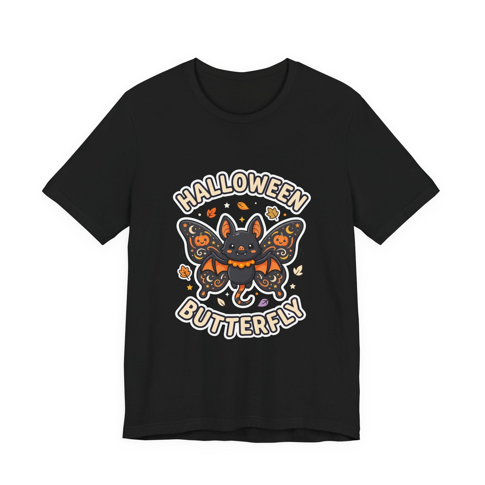 Cute Spooky Halloween Butterfly Bat Graphic Tee - Image 13