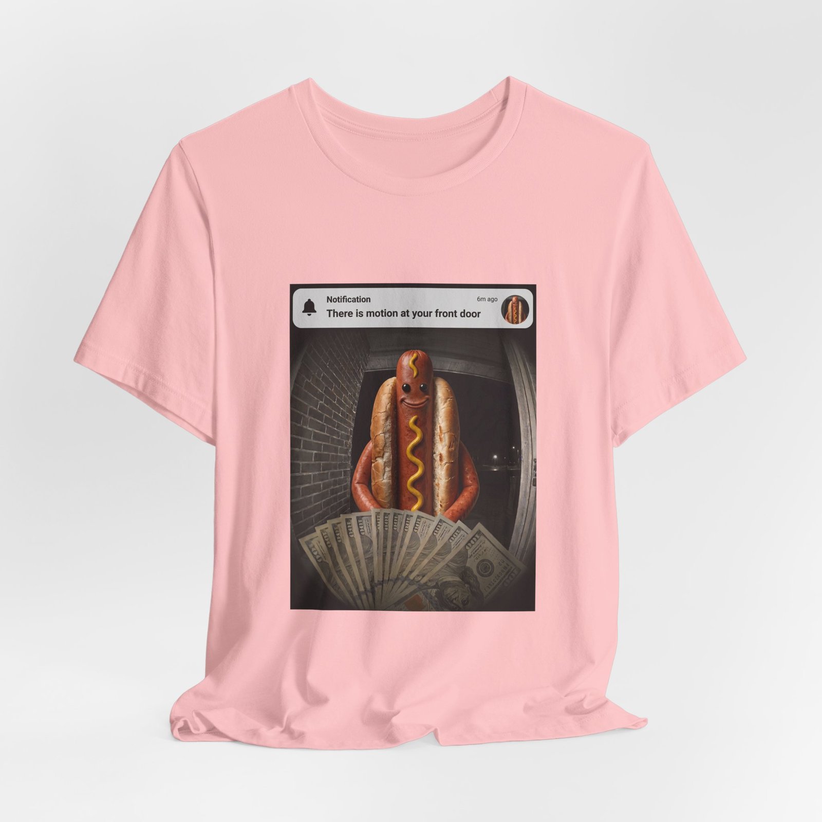 Hot Dog Front Door Motion Alert Dog Humor Tee - Image 44