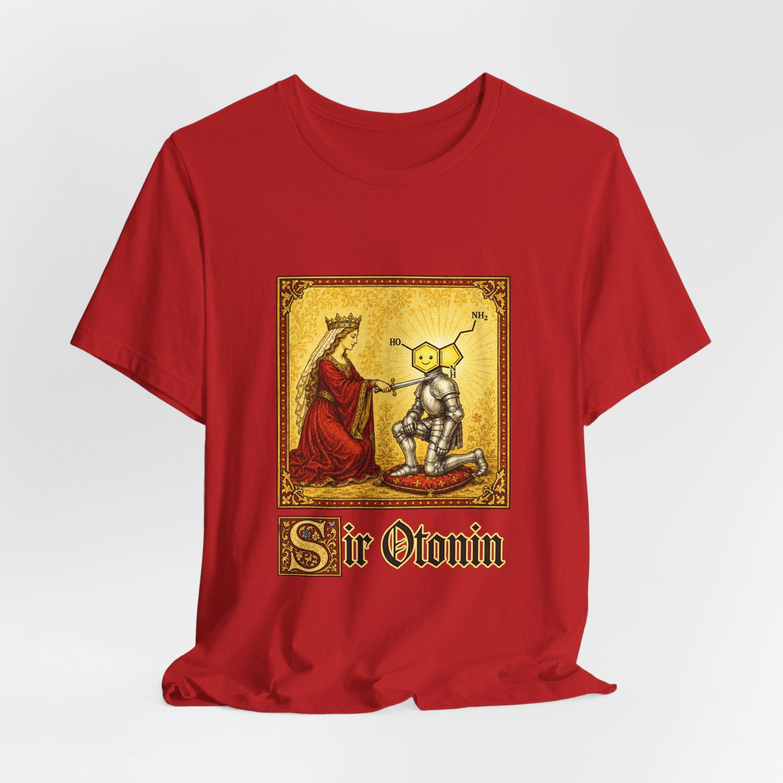 Sir Otonin Serotonin Knight Medieval Pun Graphic Top - Image 48