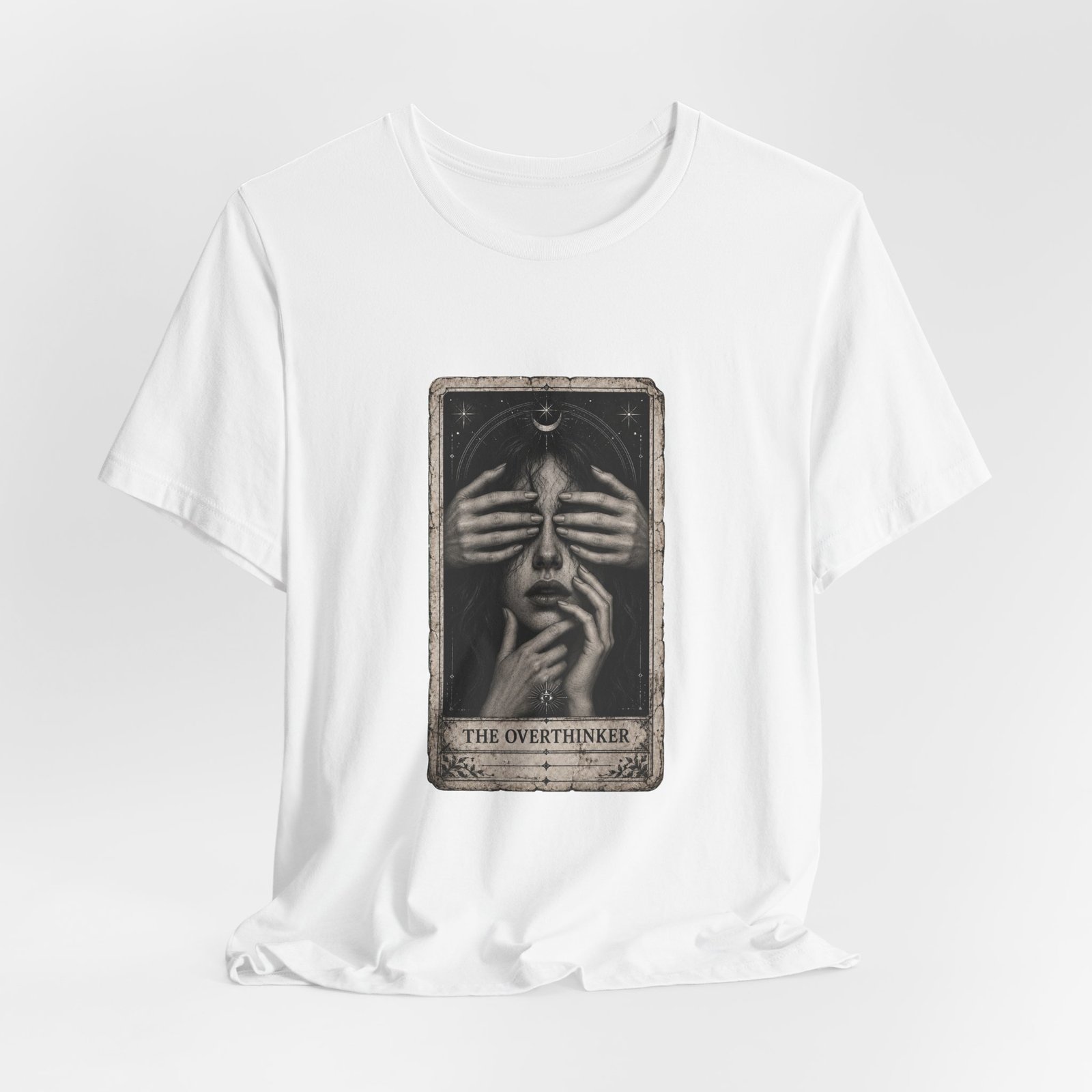 Overthinker Tarot Anxiety Mystic Card Graphic Tee - Image 4
