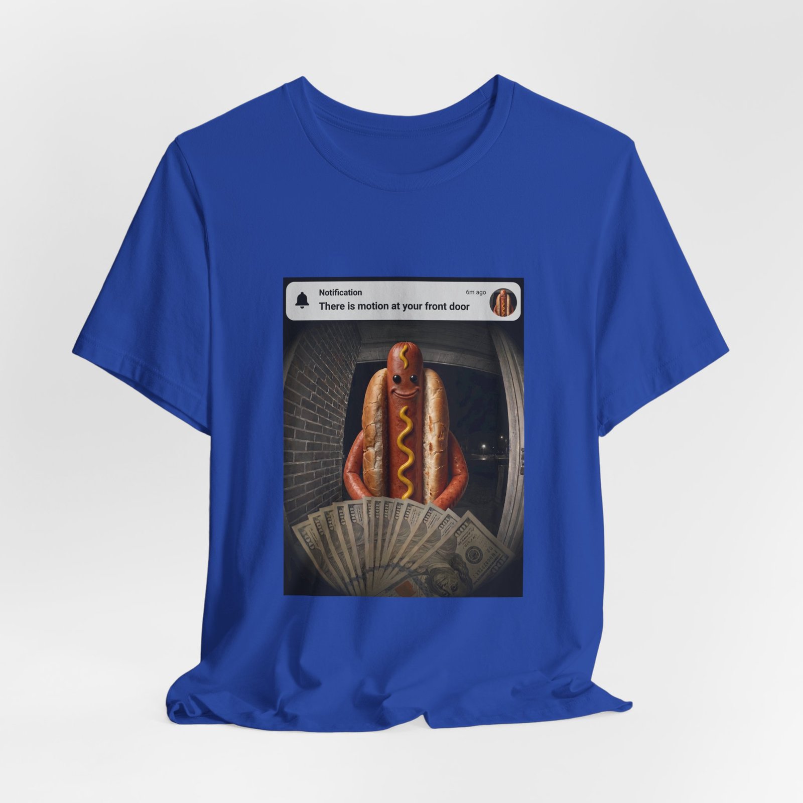 Hot Dog Front Door Motion Alert Dog Humor Tee - Image 32