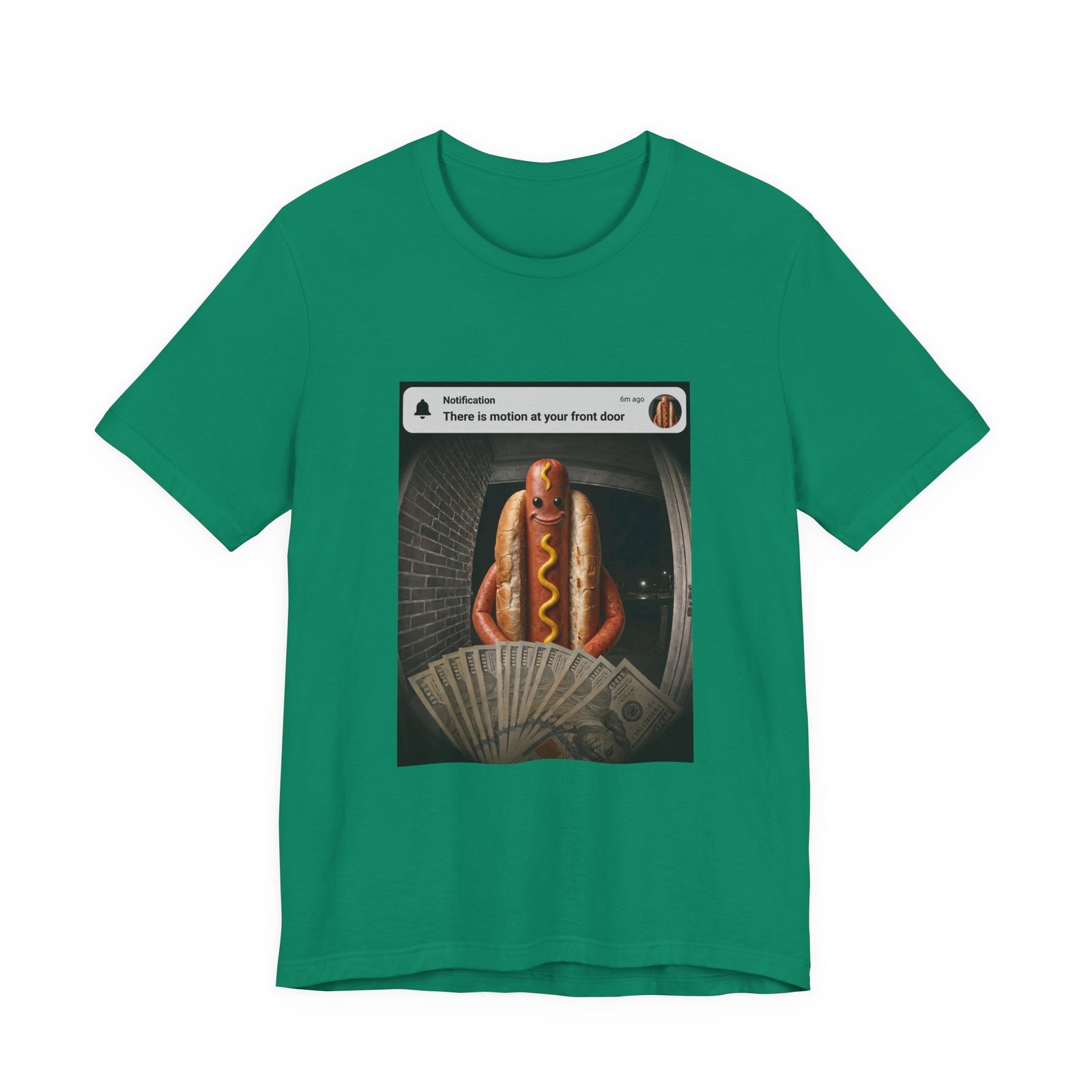 Hot Dog Front Door Motion Alert Dog Humor Tee - Image 25