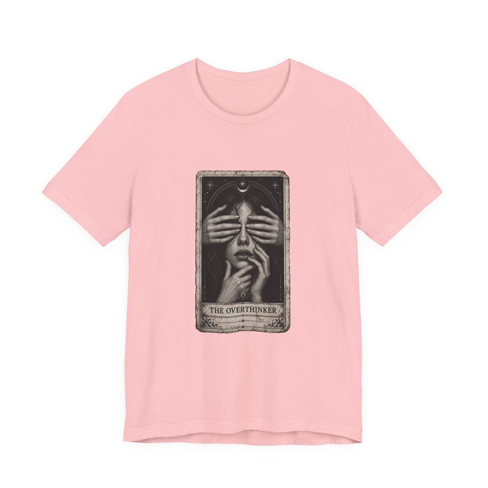 Overthinker Tarot Anxiety Mystic Card Graphic Tee - Image 41