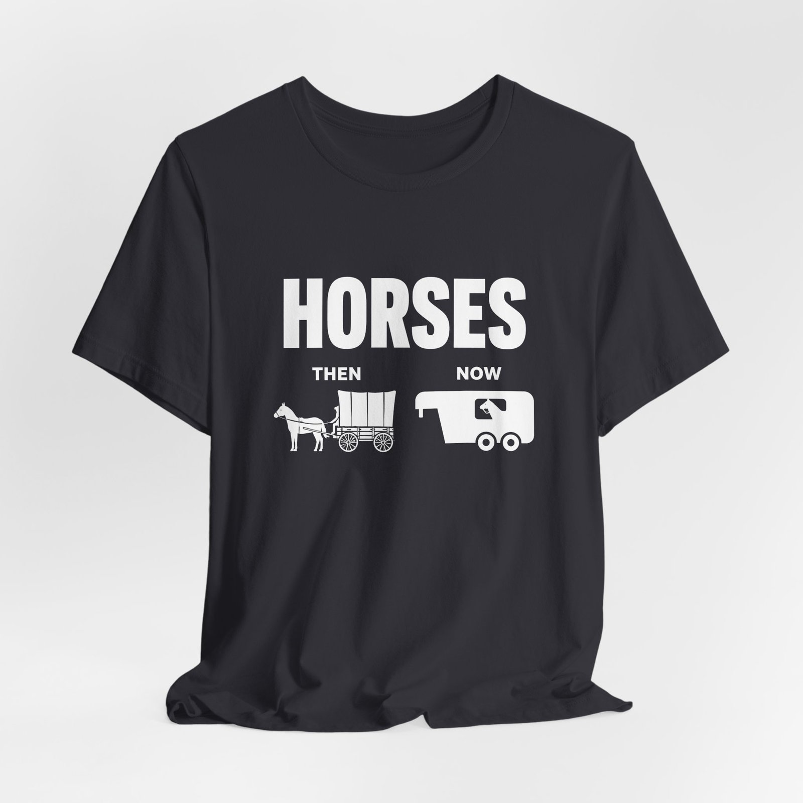 Horses Then and Now Funny Equestrian Graphic Tee - Image 12