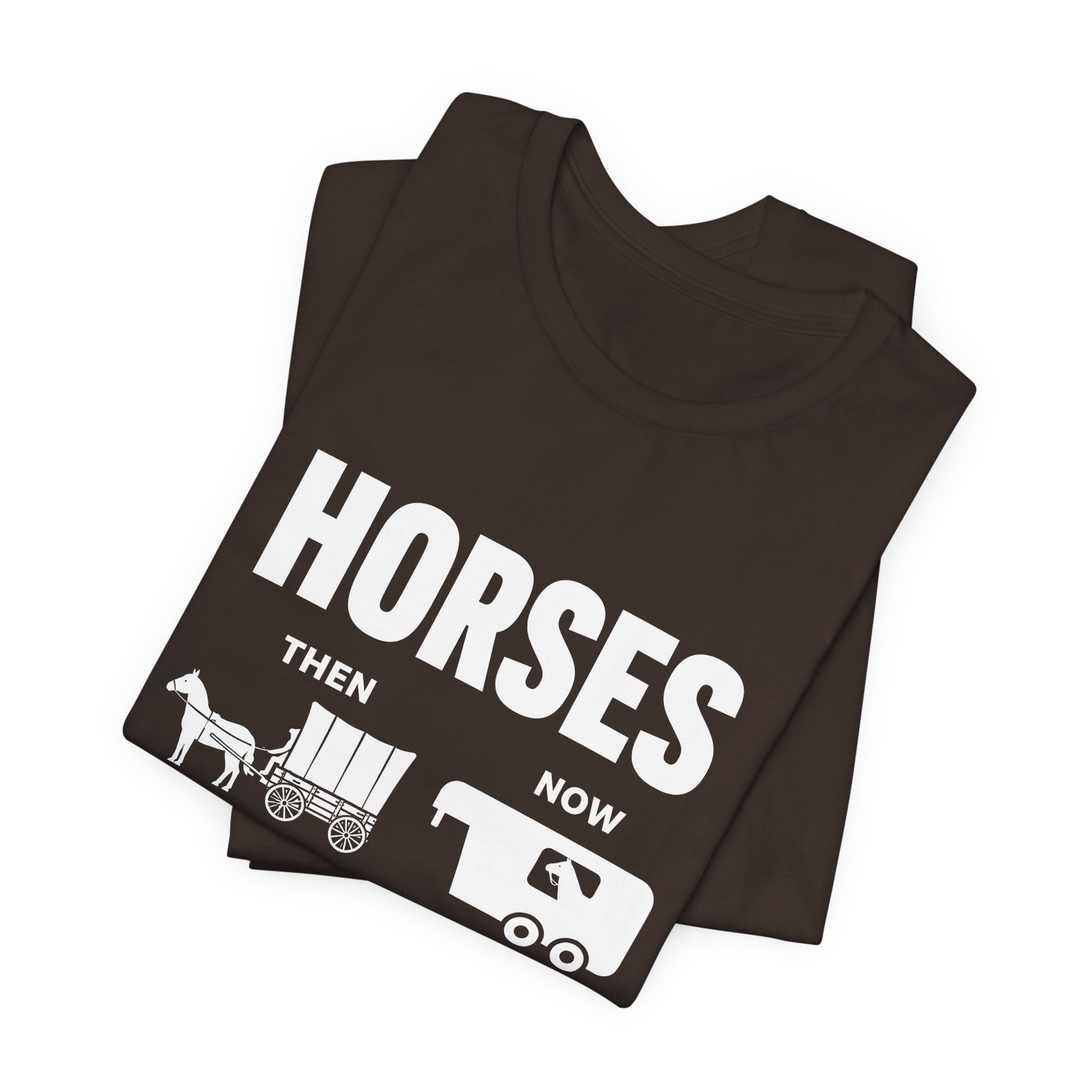 Horses Then and Now Funny Equestrian Graphic Tee - Image 3
