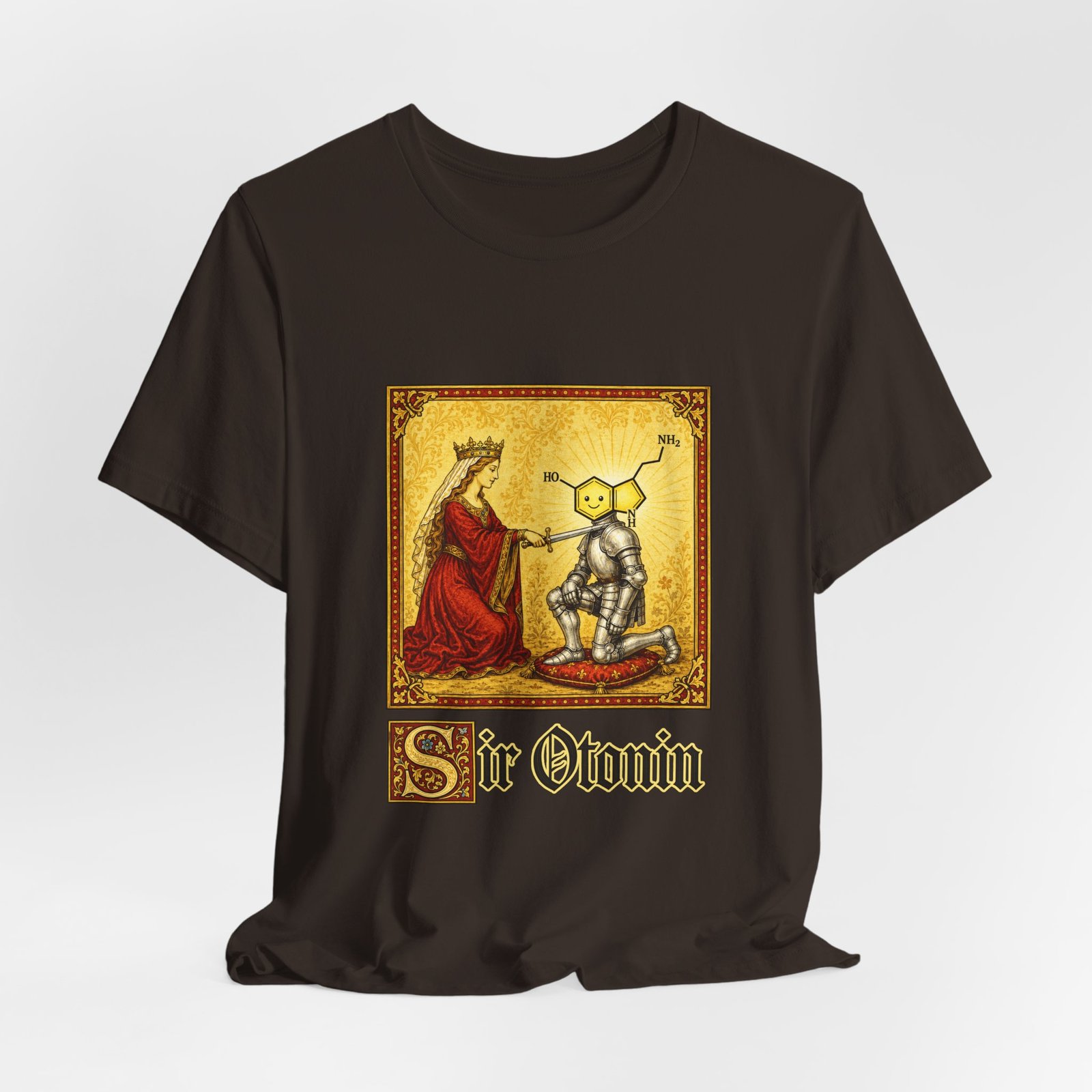 Sir Otonin Serotonin Knight Medieval Pun Graphic Top - Image 12