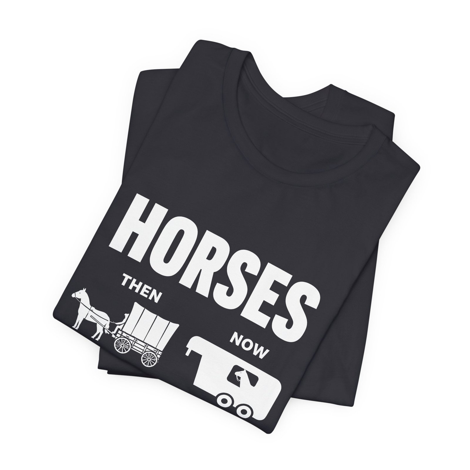 Horses Then and Now Funny Equestrian Graphic Tee - Image 11