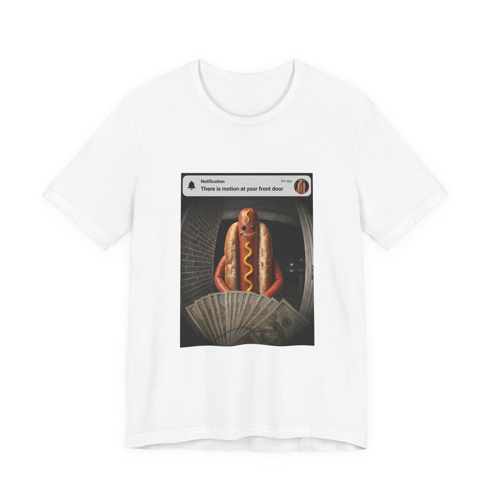 Hot Dog Front Door Motion Alert Dog Humor Tee