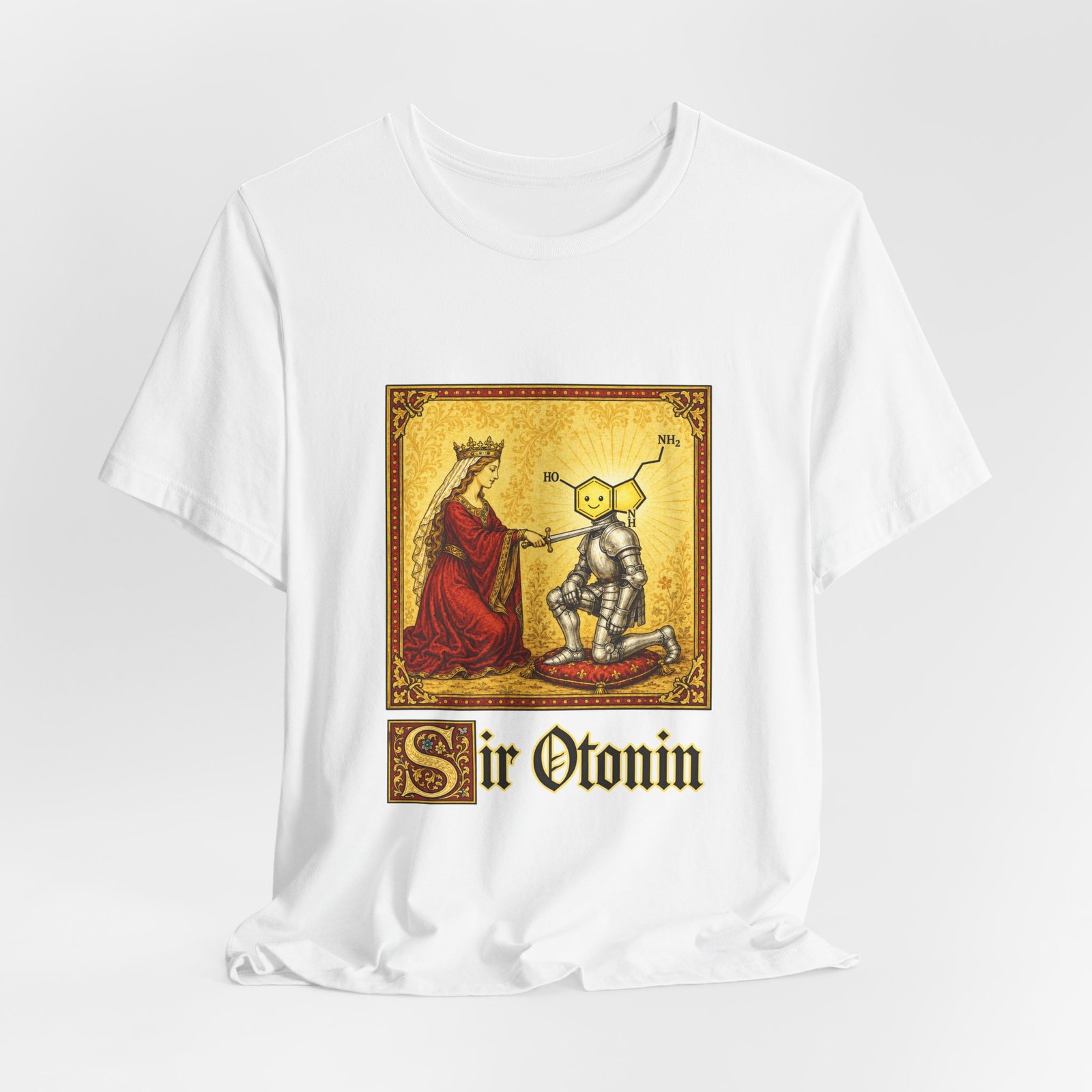 Sir Otonin Serotonin Knight Medieval Pun Graphic Top - Image 4