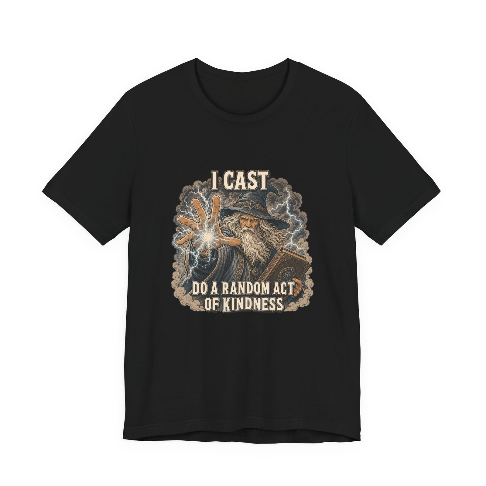 I Cast Random Act Of Kindness Wizard Magic Spell Tee - Image 13