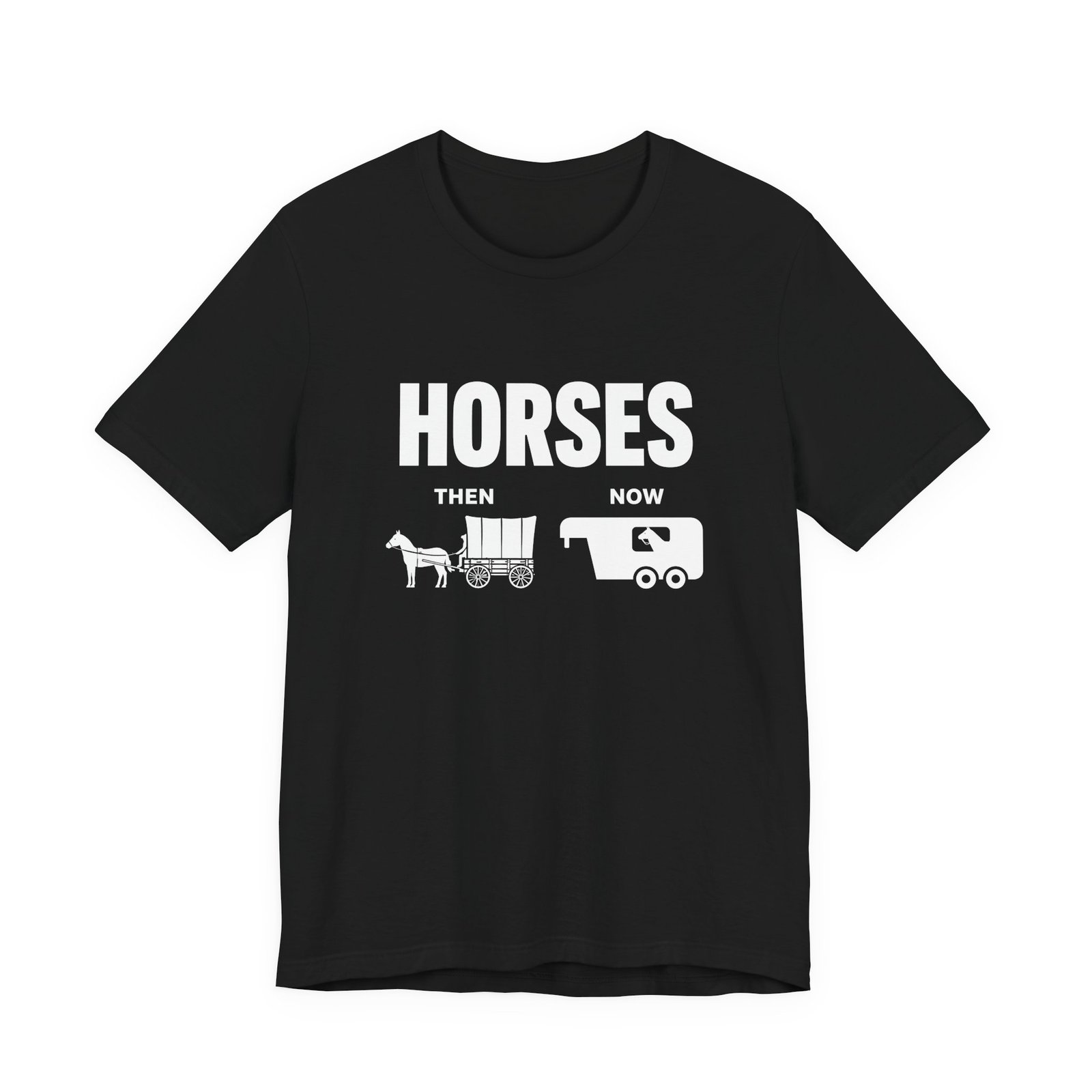 Horses Then and Now Funny Equestrian Graphic Tee - Image 5