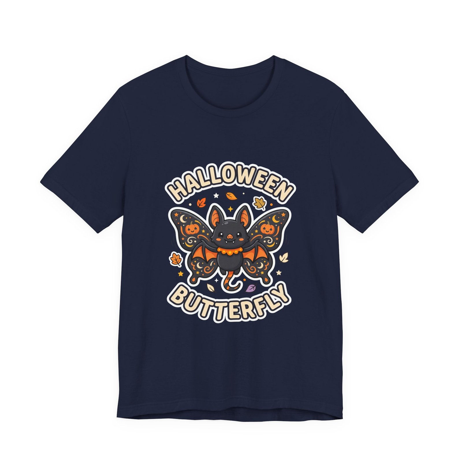 Cute Spooky Halloween Butterfly Bat Graphic Tee - Image 33