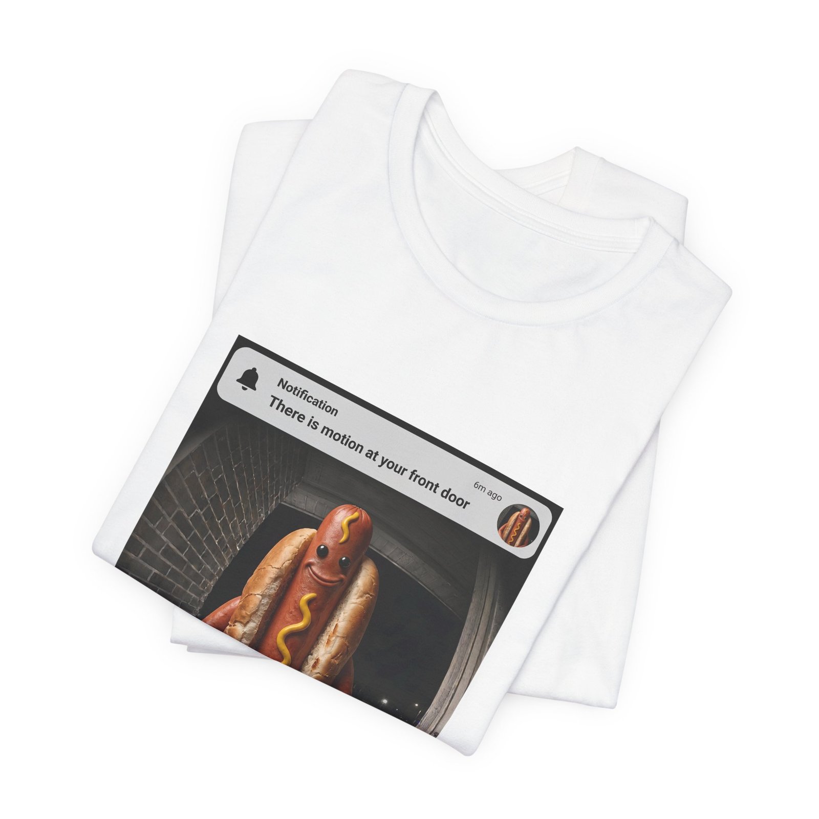 Hot Dog Front Door Motion Alert Dog Humor Tee - Image 3