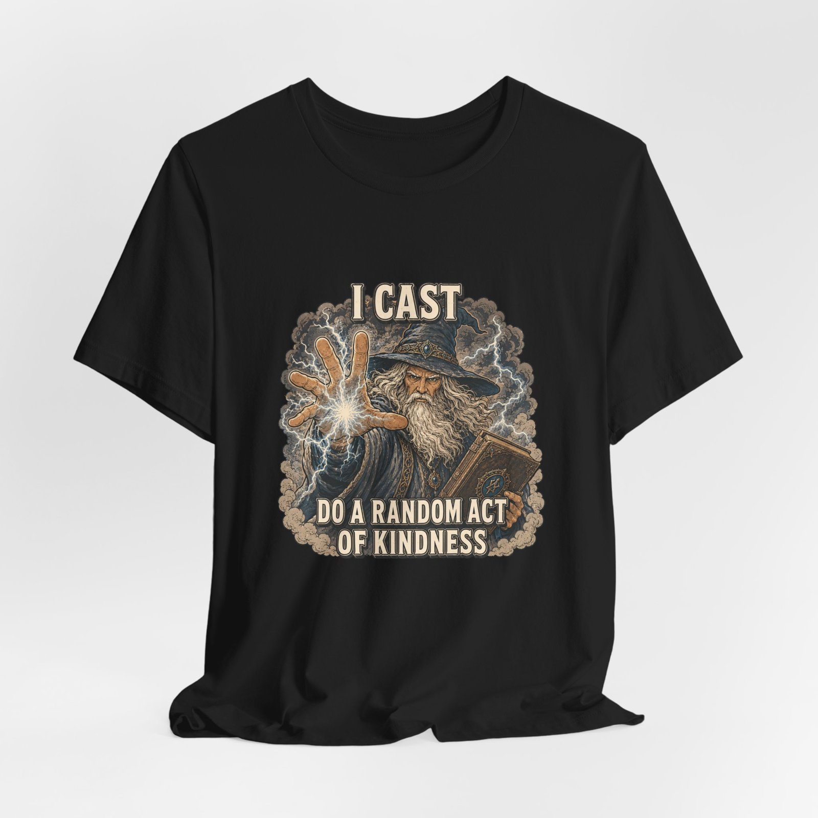 I Cast Random Act Of Kindness Wizard Magic Spell Tee - Image 16
