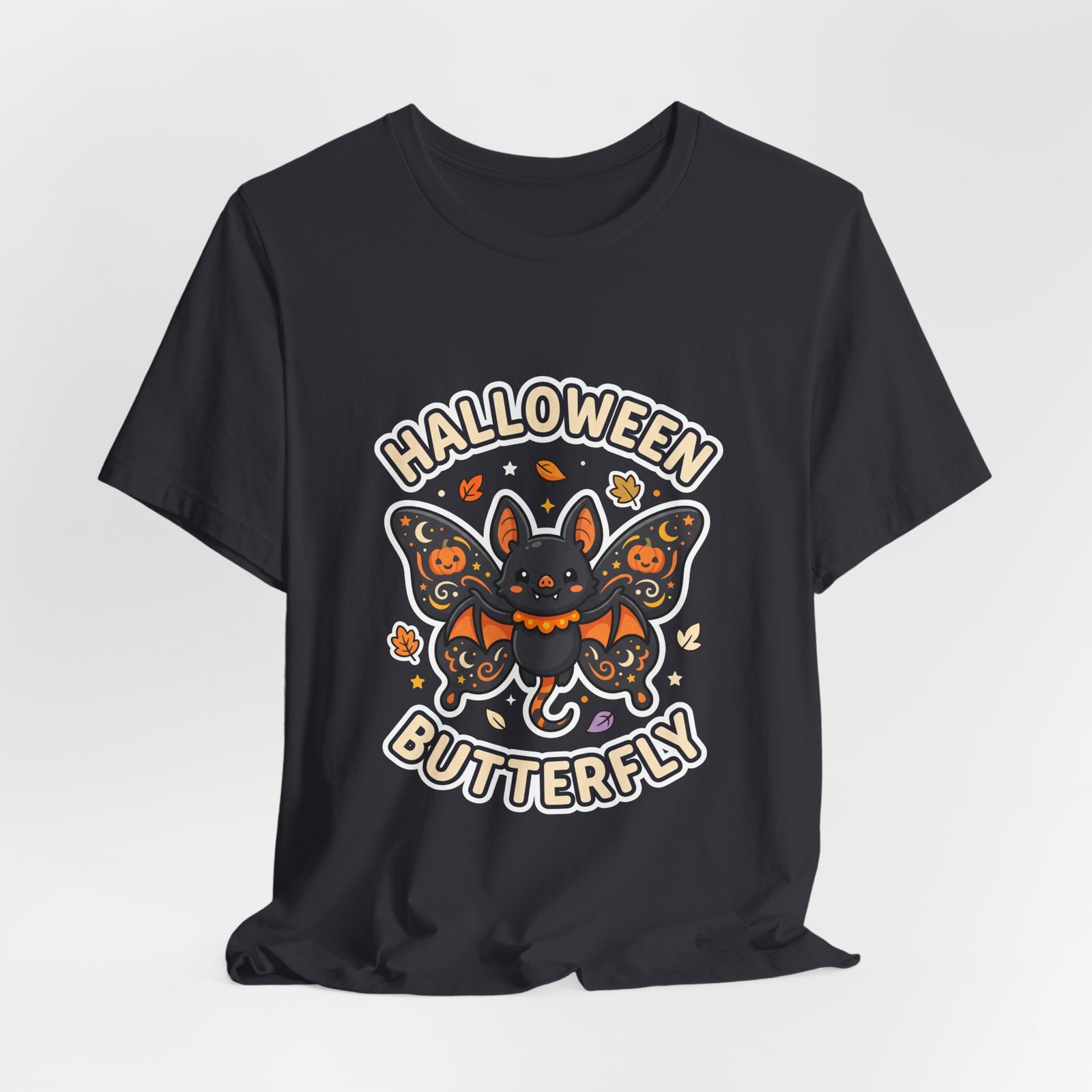 Cute Spooky Halloween Butterfly Bat Graphic Tee - Image 24