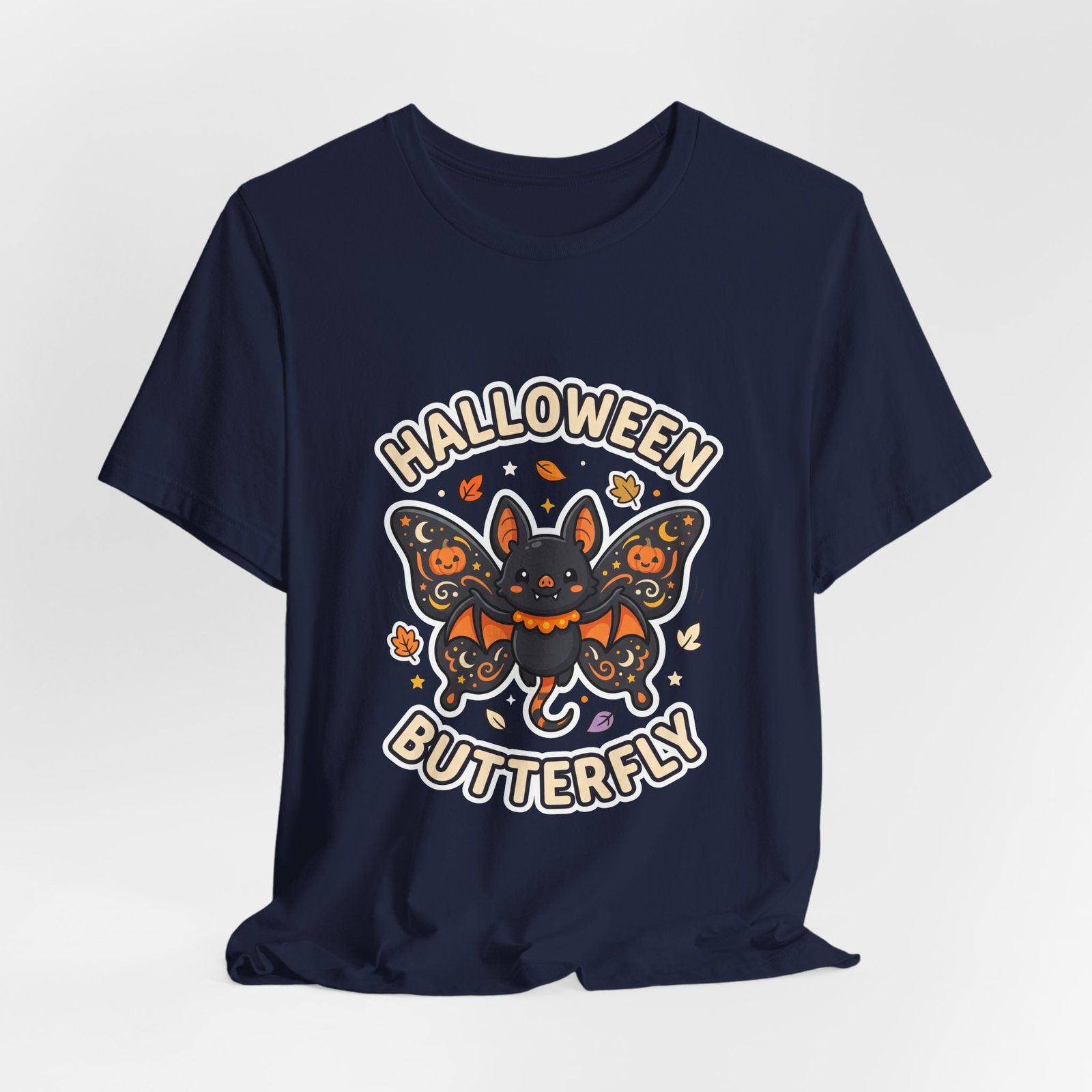 Cute Spooky Halloween Butterfly Bat Graphic Tee - Image 36