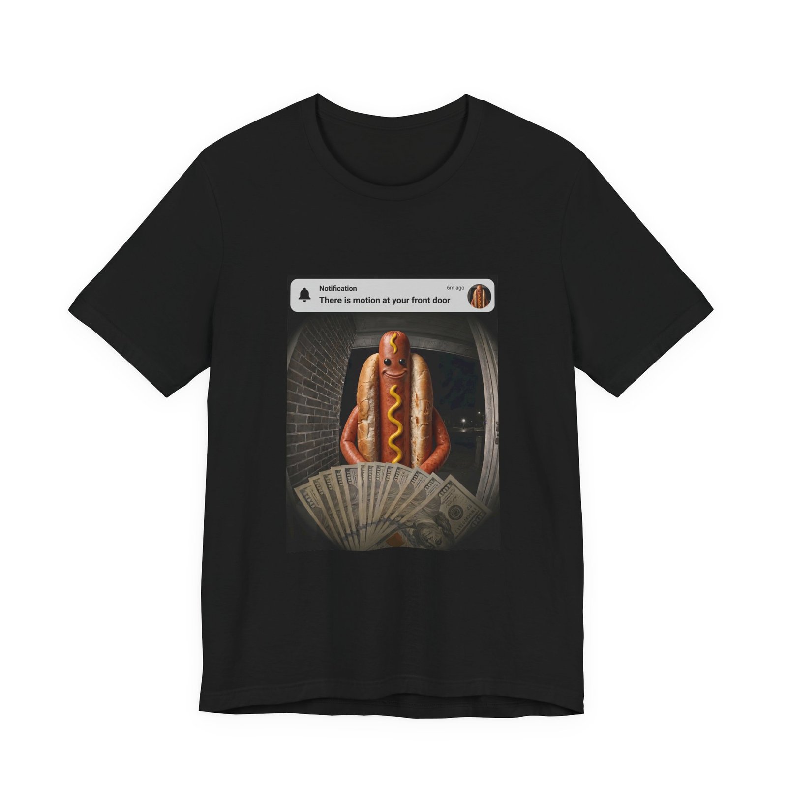 Hot Dog Front Door Motion Alert Dog Humor Tee - Image 13