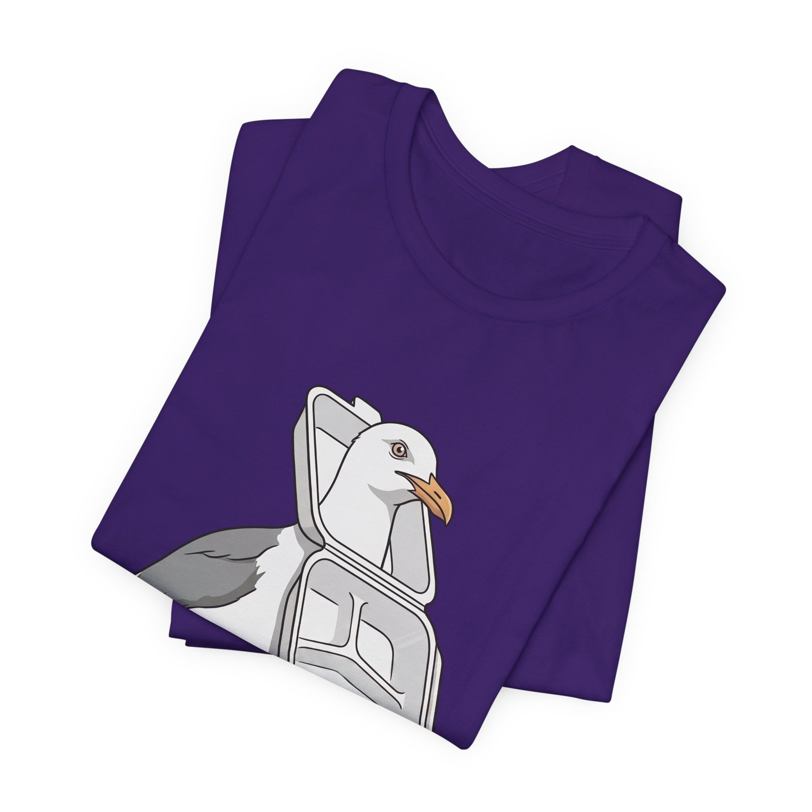 Funny Seagull Ocean Litter Graphic Tee - Image 27