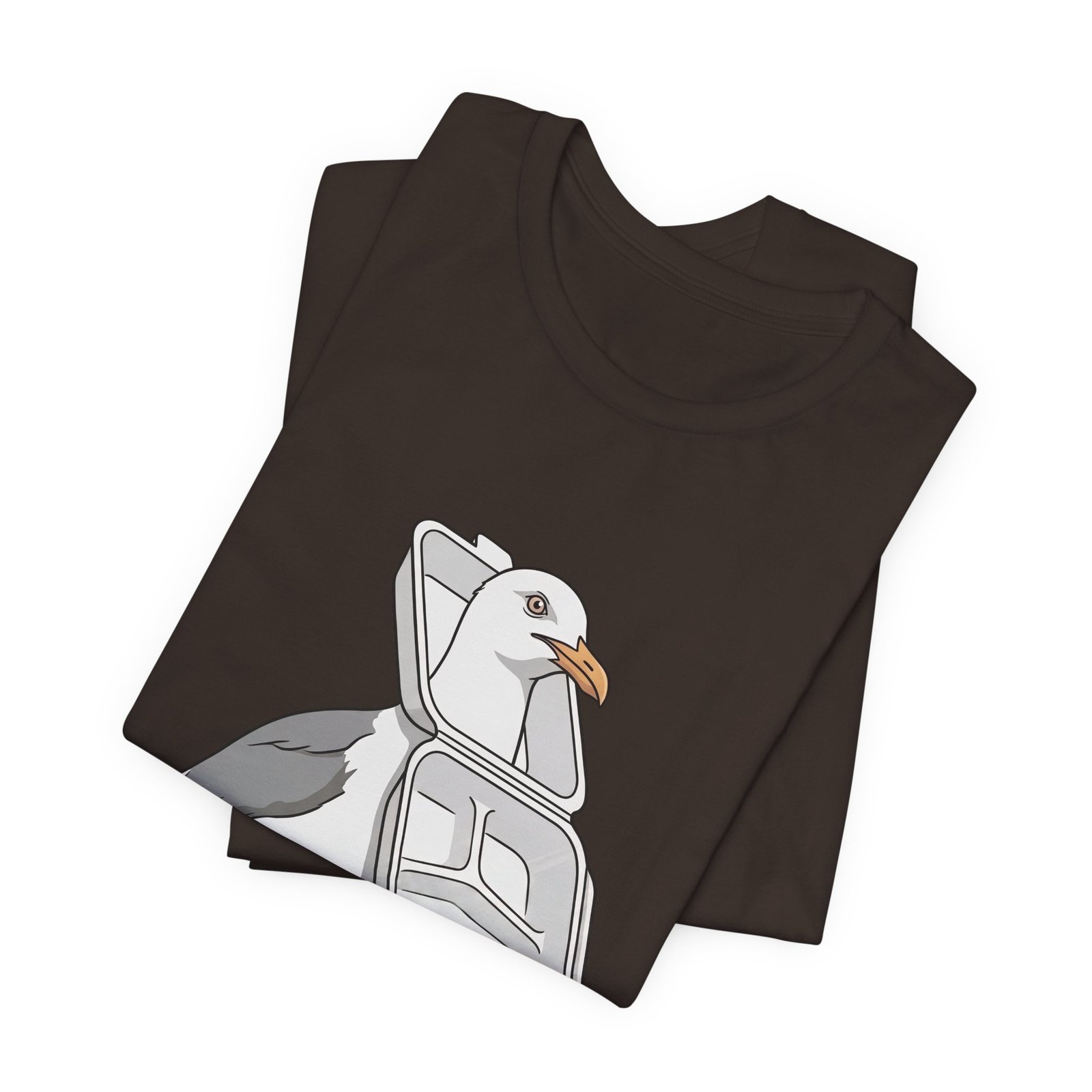 Funny Seagull Ocean Litter Graphic Tee - Image 3