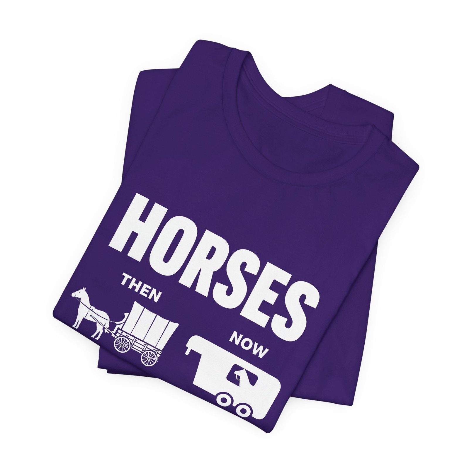 Horses Then and Now Funny Equestrian Graphic Tee - Image 27