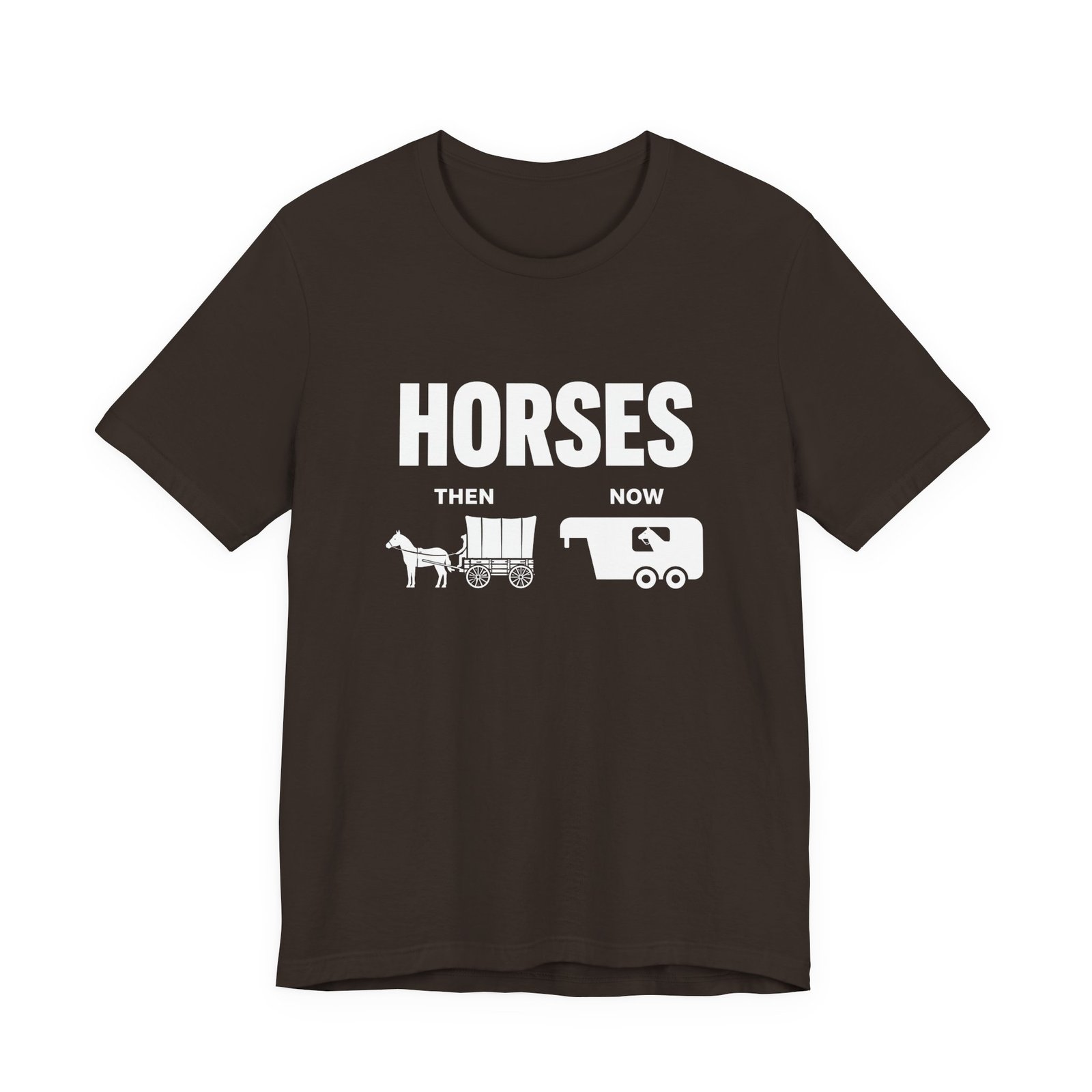 Horses Then and Now Funny Equestrian Graphic Tee