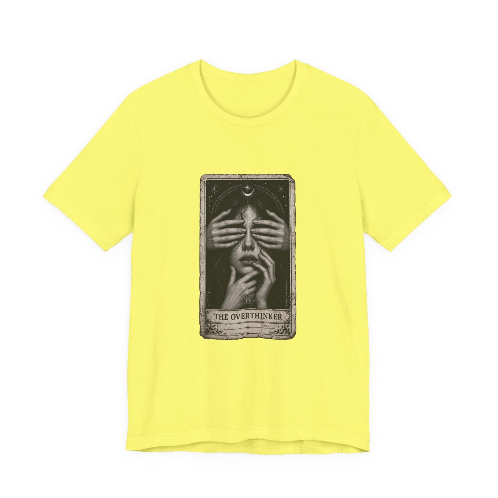 Overthinker Tarot Anxiety Mystic Card Graphic Tee - Image 17