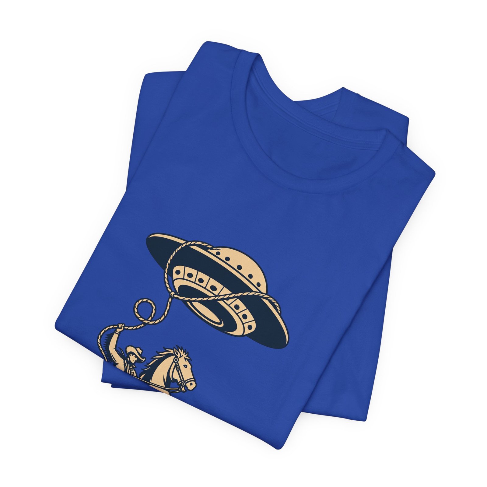 Cowboy Wrangling UFO Western Rodeo Sci Fi Graphic Tee - Image 31